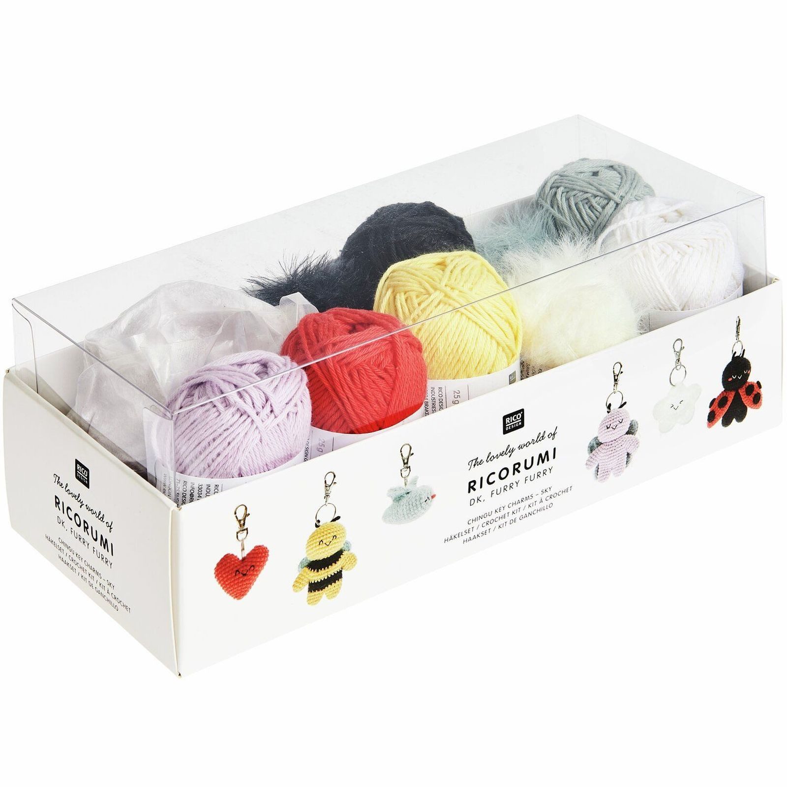 Rico Design Kreativset Ricorumi Häkelset Schlüsselanhänger, DIY-Set