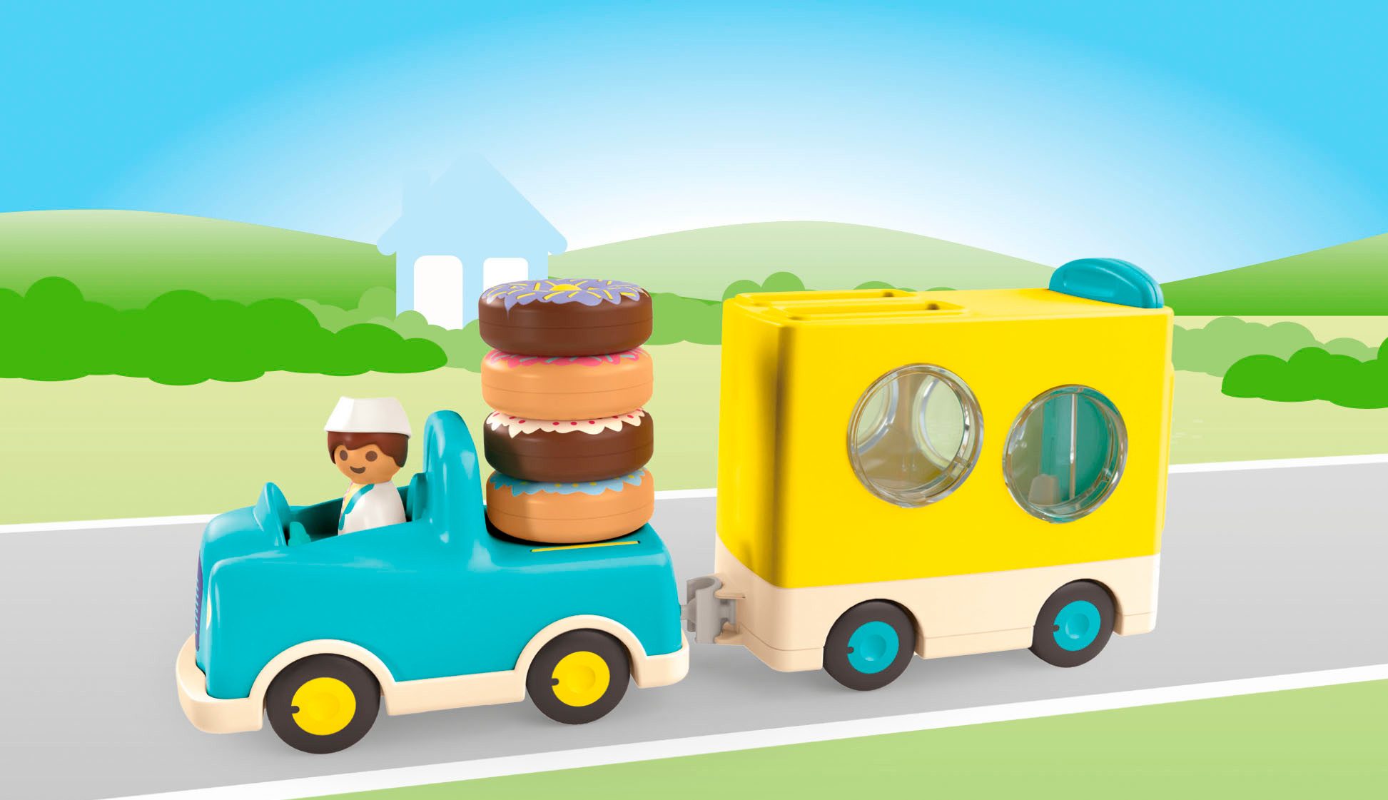 Playmobil® Verrückter Donut Truck mit Stapel- und Sortierfunktion (71702) Konstruktions-Spielset, (7 St), JUNIOR; Made in Europe