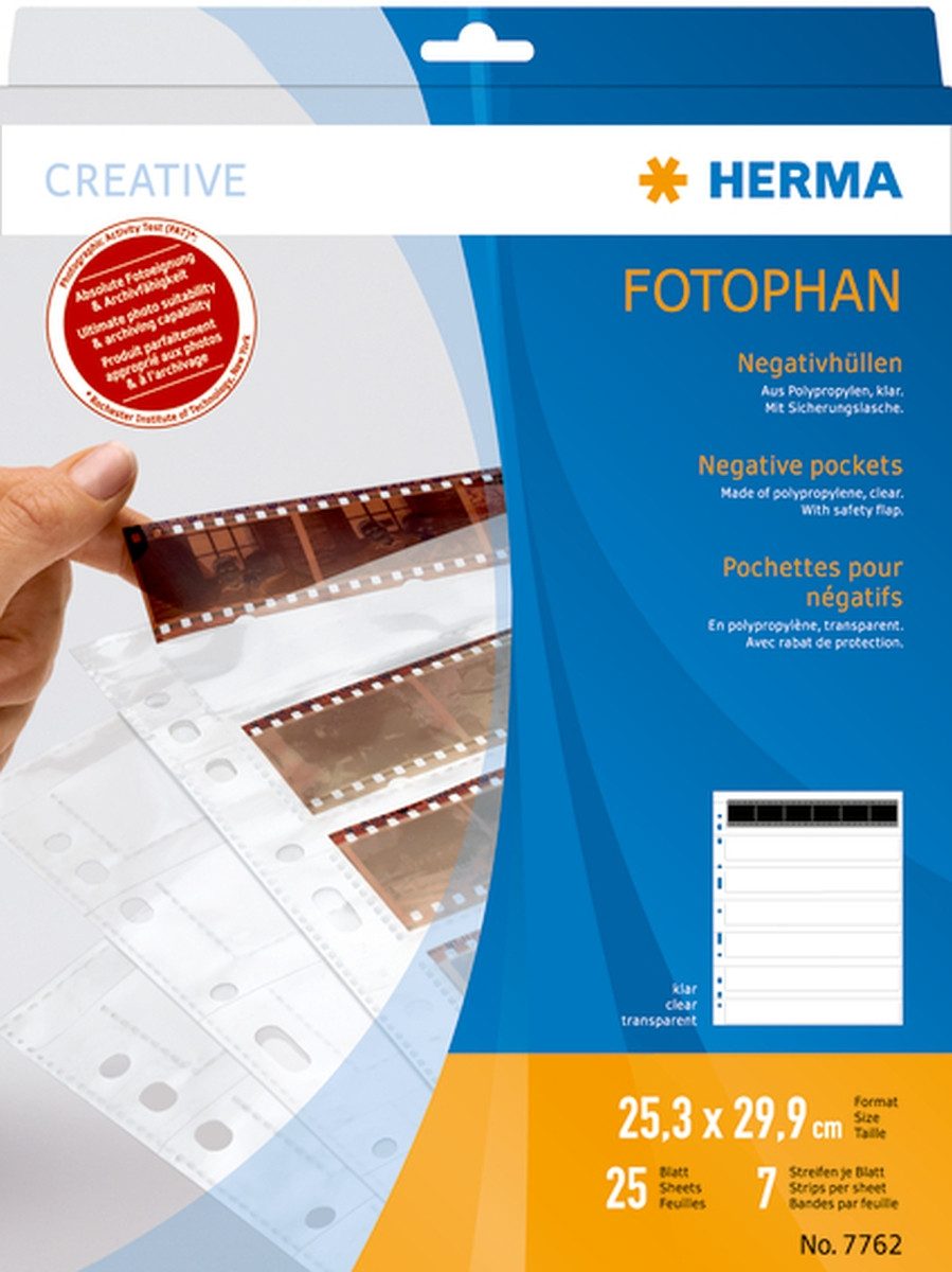 HERMA Prospekthülle Negativhüllen 7x6 Negative klar VE=25 Hüllen