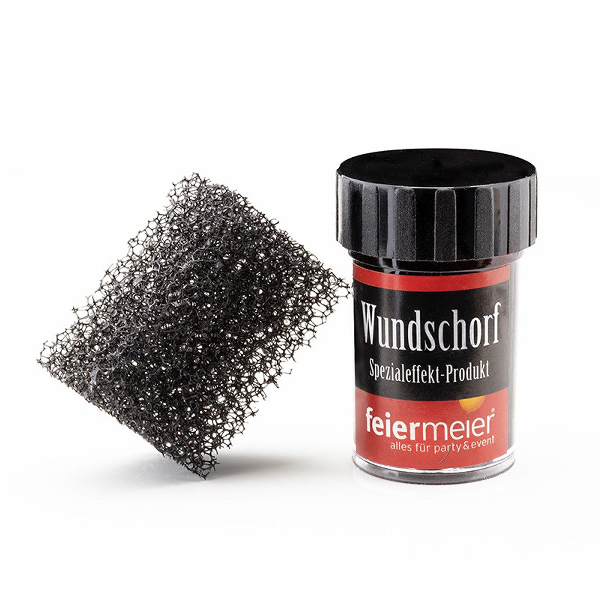 feiermeier Theaterschminke Kunstblut Set - Wundschorf Blut 15ml + Schwamm