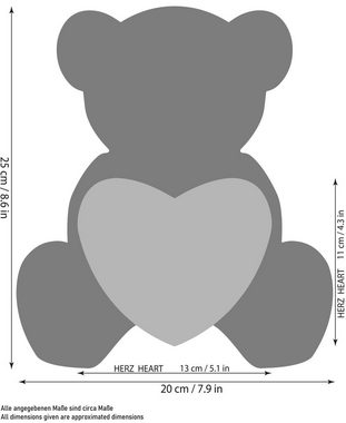 BRUBAKER Kuscheltier Teddybär mit Ich liebe Dich Herz (Valentinstagsgeschenk, 1-St), kleiner Teddy Bär, Stofftier Plüschtier mit Liebesbotschaft