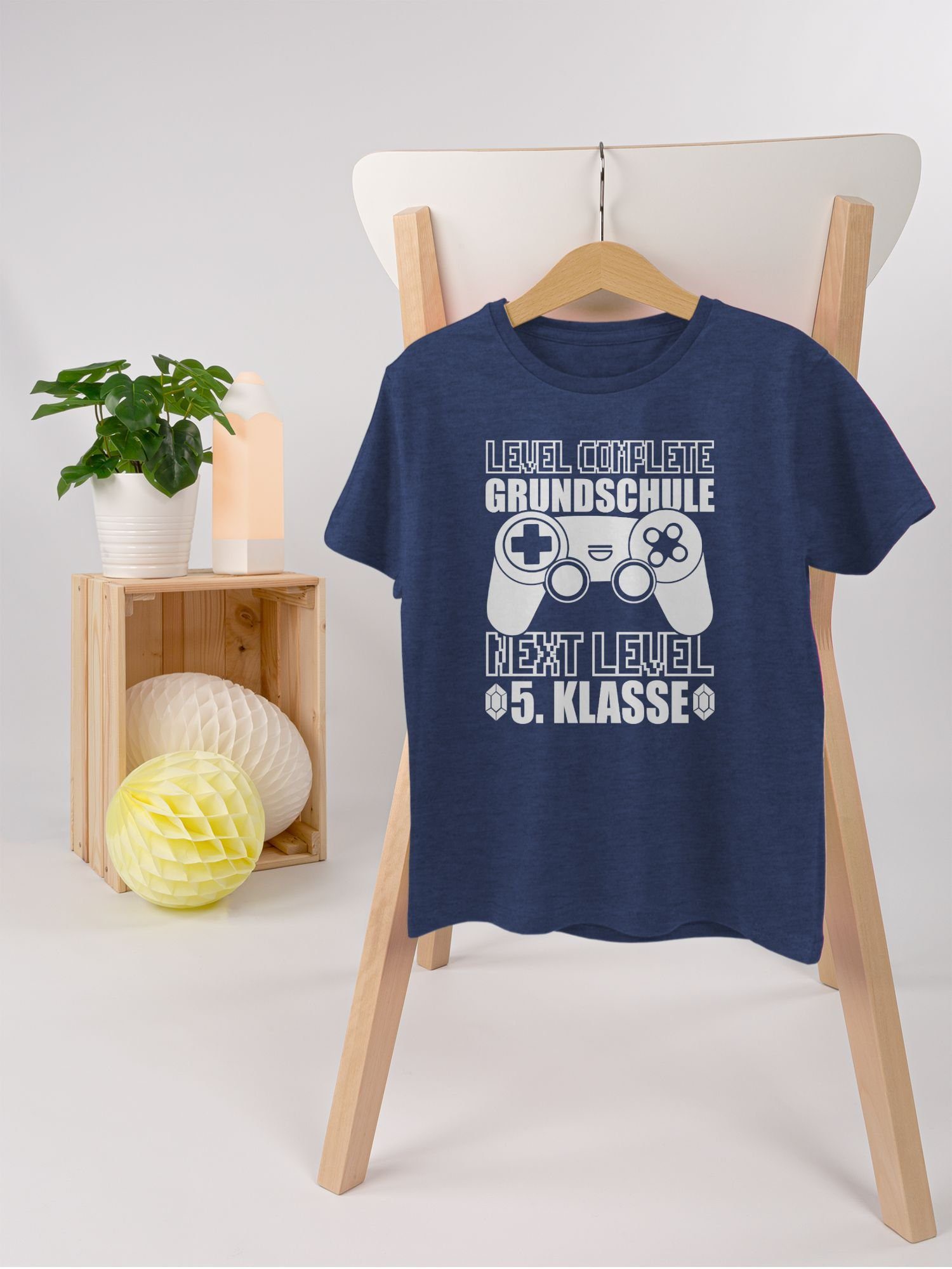 T-Shirt Level complete - Grundschule Next Level 5. Klasse - weiß