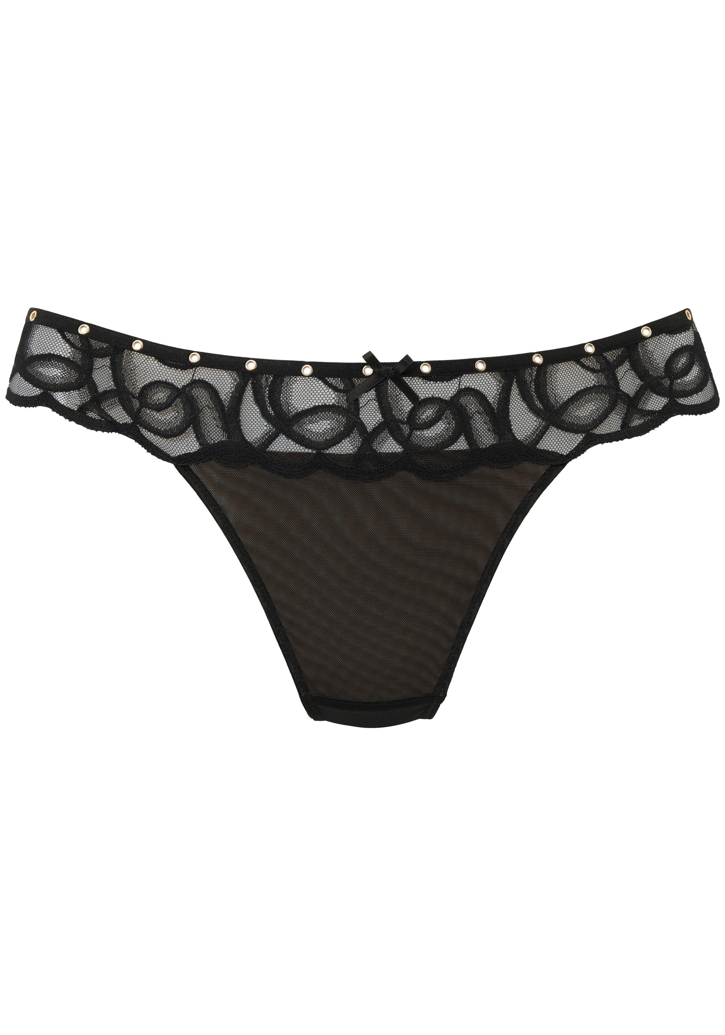 petite fleur gold String Luna im aufregendem Nieten-Look, sexy Dessous, Reizwäsche