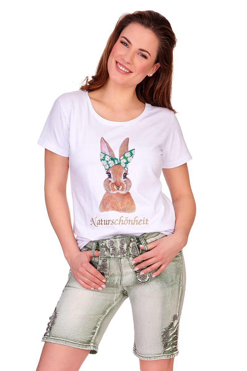 MarJo Trachtenjeans Trachtenjeans Damen - DENISE BERMUDA - pastellgrün