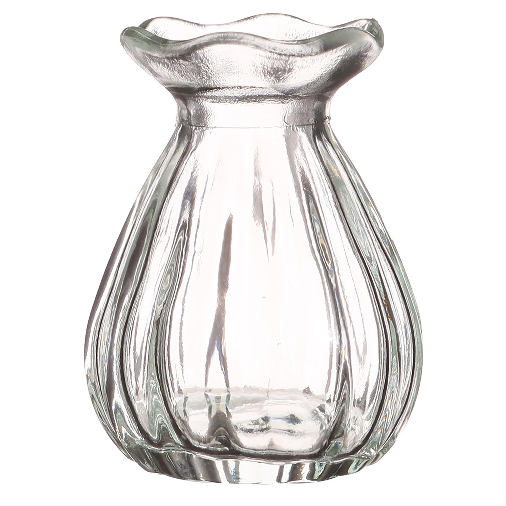 Annastore Dekovase 12 x Vasen aus Glas für eine stilvolle Tischdeko, Glasvasen Hochzeit, Blumenvase Vintage, Tischvase für Festlichkeiten