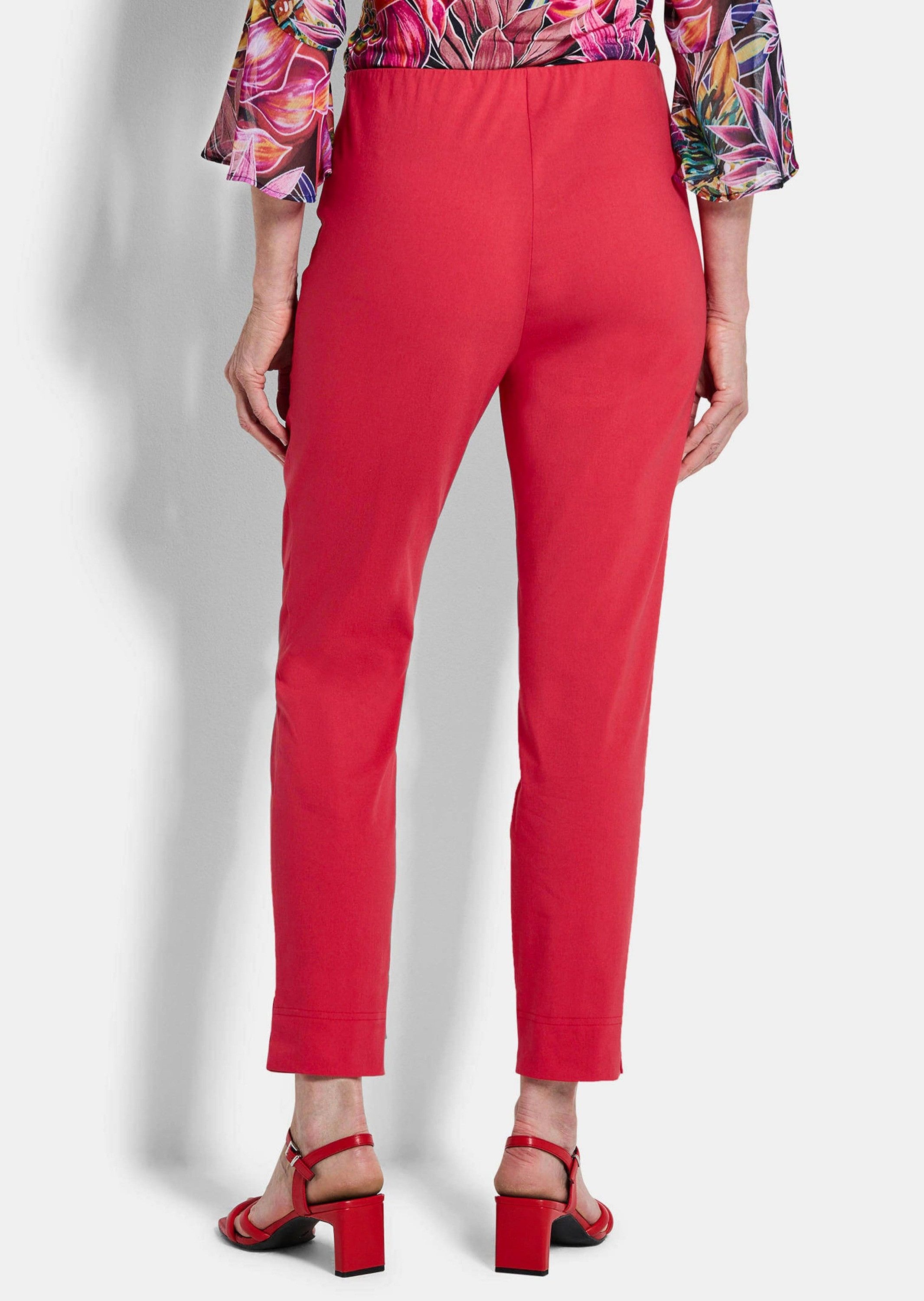 GOLDNER Stoffhose Kurzgröße: Elegante 7/8-Hose mit Schlupfbund Stilvolle Stretchhose mit seitlichem Schlitz und 7/8-Länge