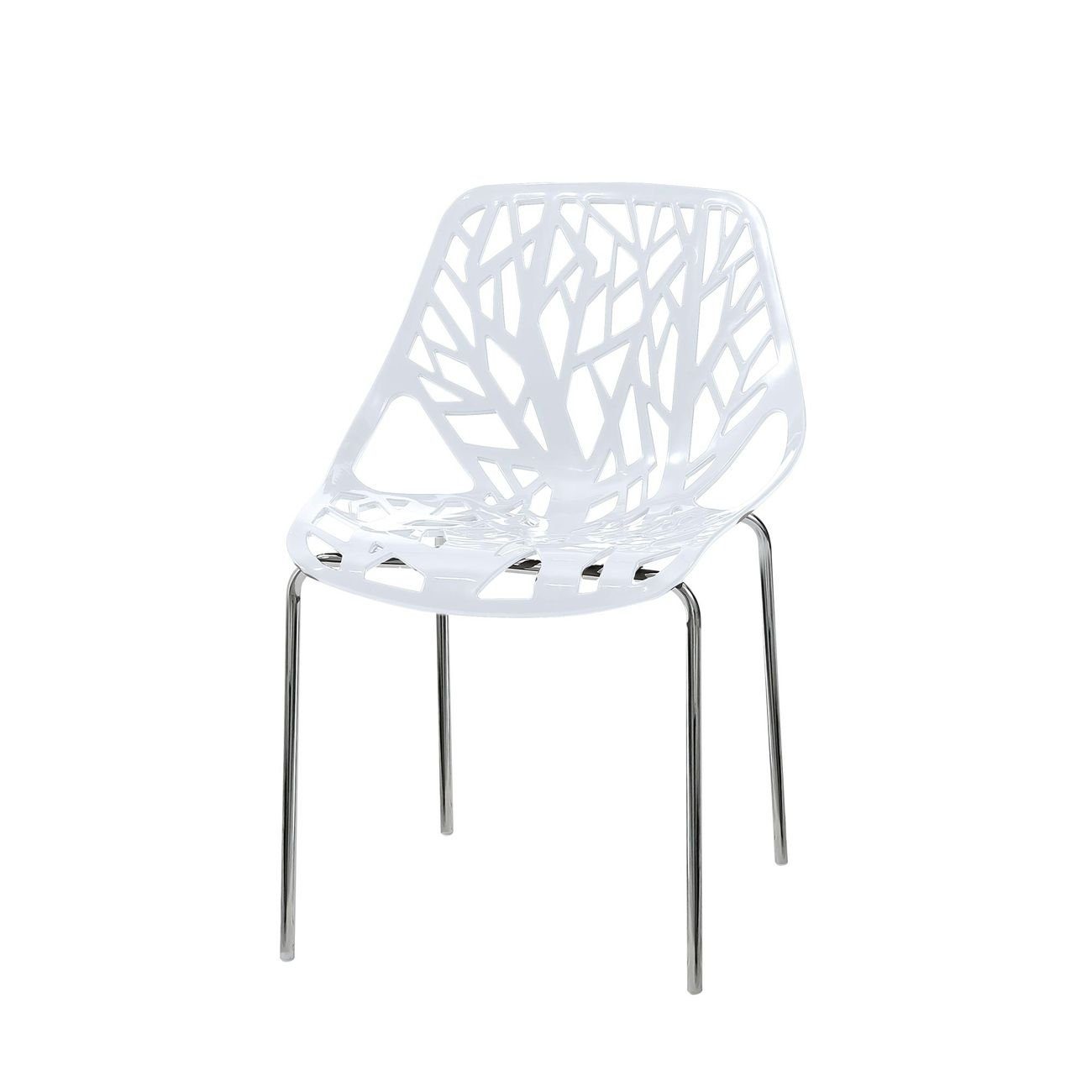 Makika Esszimmerstuhl Set in CALUNA Retro - Stuhl 4er Weiß Design-Stuhl