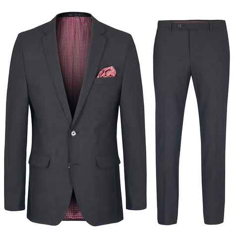 Paul Malone Anzug Herrenanzug modern slim fit Anzug für Männer - stretch (Set, 2-tlg., Sakko mit Hose) anthrazit HA33, Gr. 102