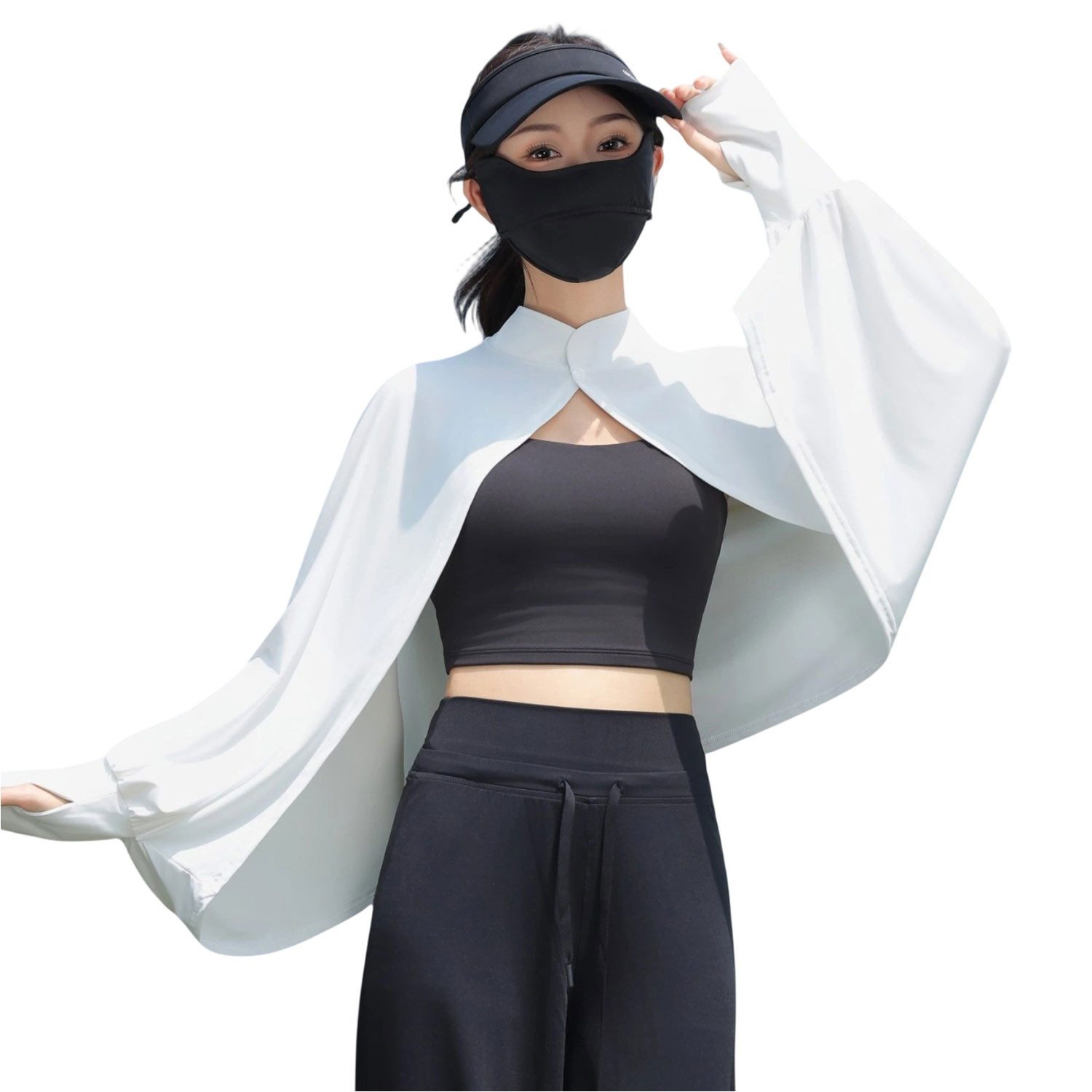 Refttenw Armstulpen Laufweste Damen UV-Schutz 50+ Schal Leicht Kühlend Sommerjacke Wandern, Yoga, Angeln, Laufen, Golfen, Radfahren