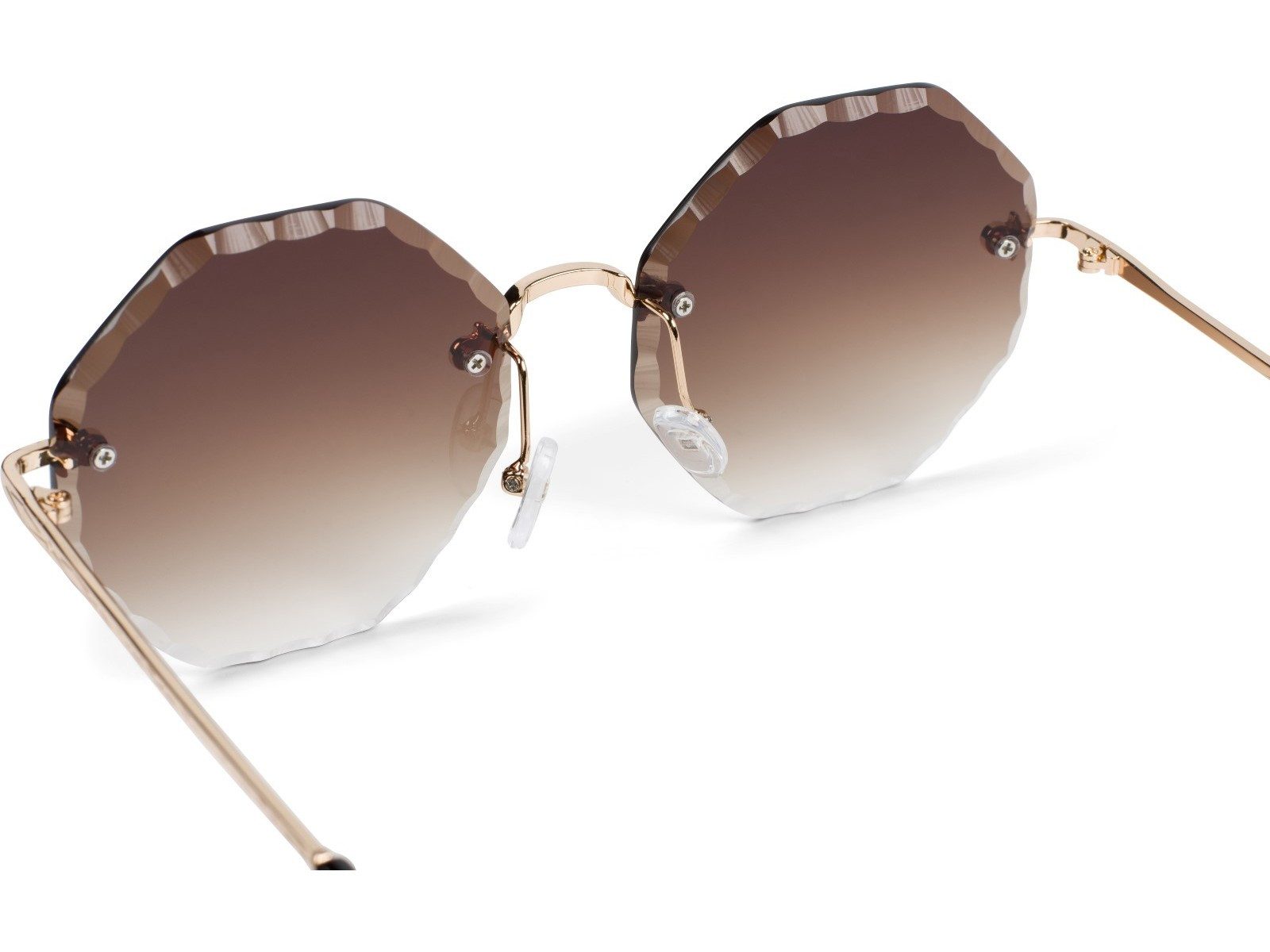 styleBREAKER Sonnenbrille Rahmenlose Runde Sonnenbrille mit Diamant Schliff (1-St)