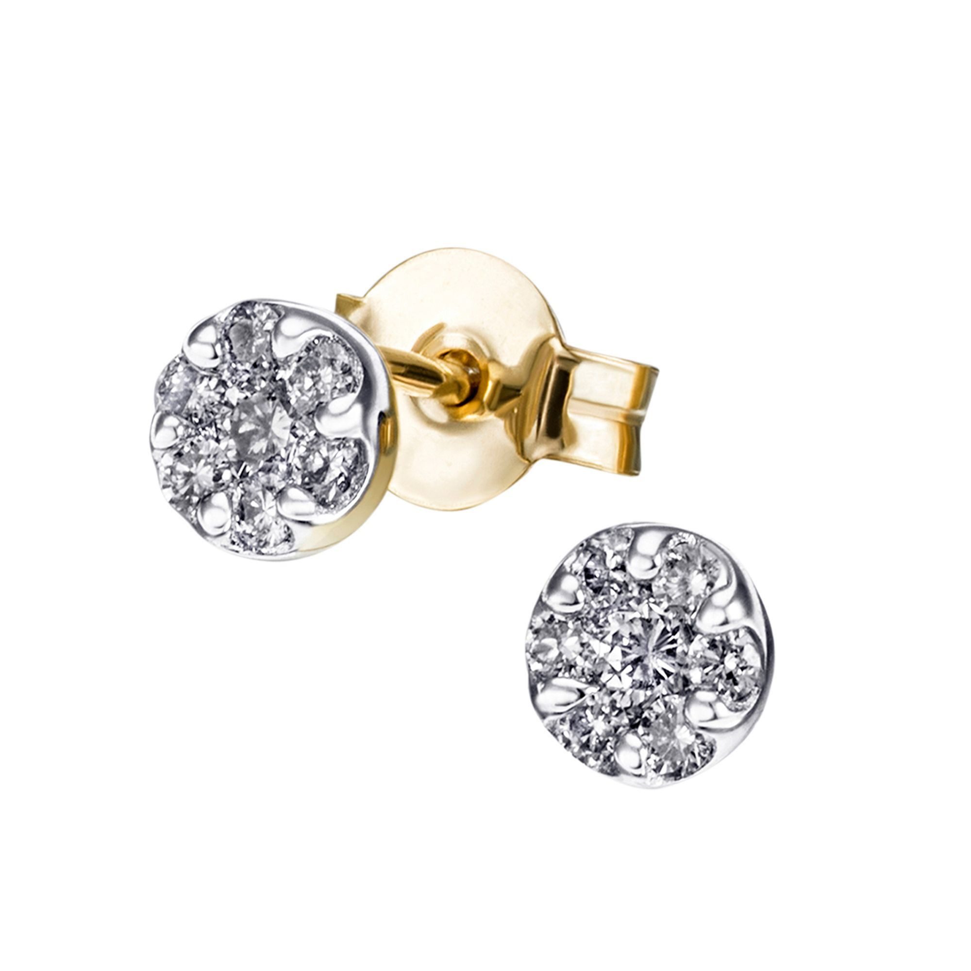 goldmaid Paar Ohrstecker 585 Gelbgold Glänzend 14 Brillanten weiß günstig online kaufen