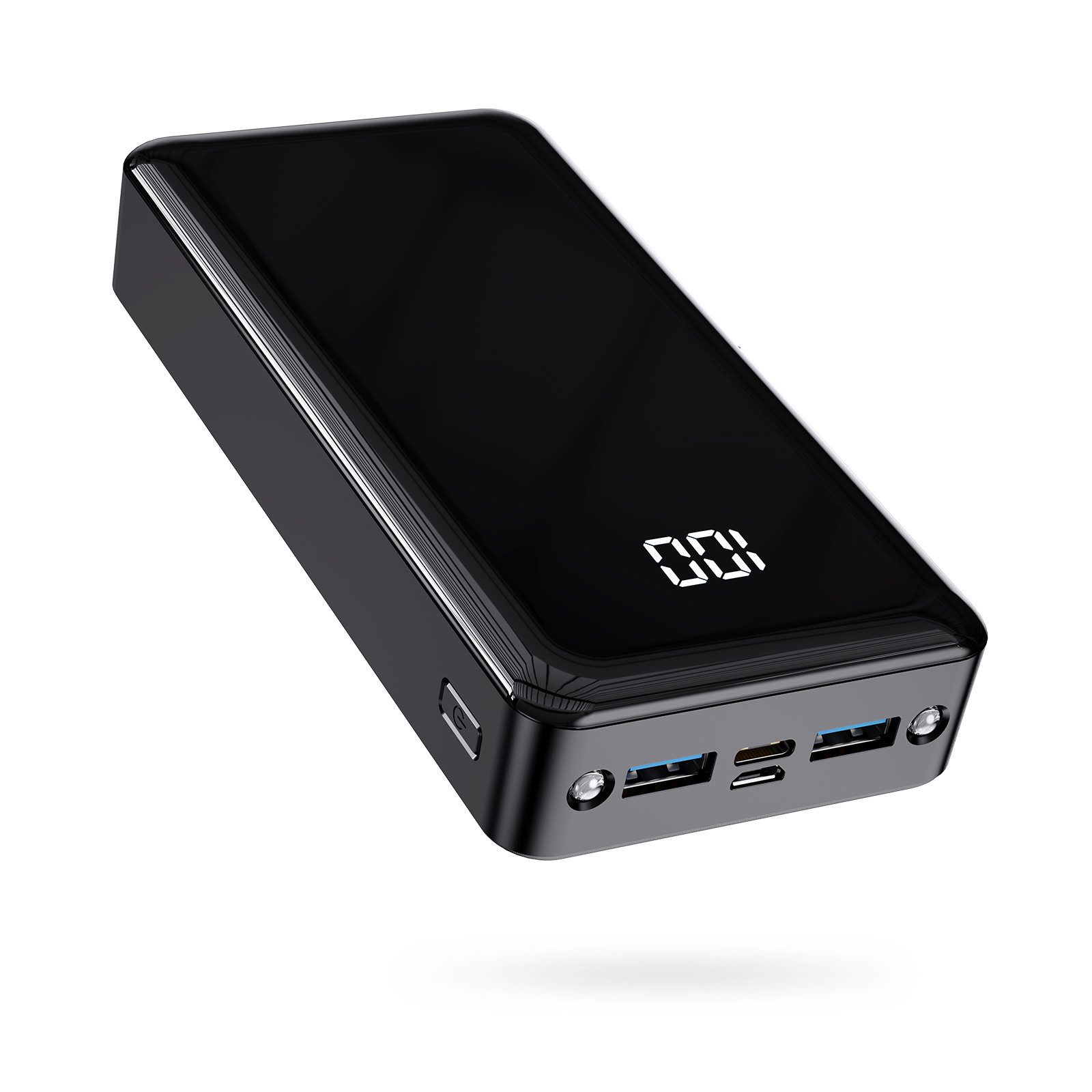 Pdgrid 24000 mAh 22,5 W 4 Ausgänge mit LED-Display Externe-Batterie Powerbank 4 Ausgänge: 2x USB-A, 1×Type-C, 1×Micro 24000 mAh, Aufladen Ladegerät
