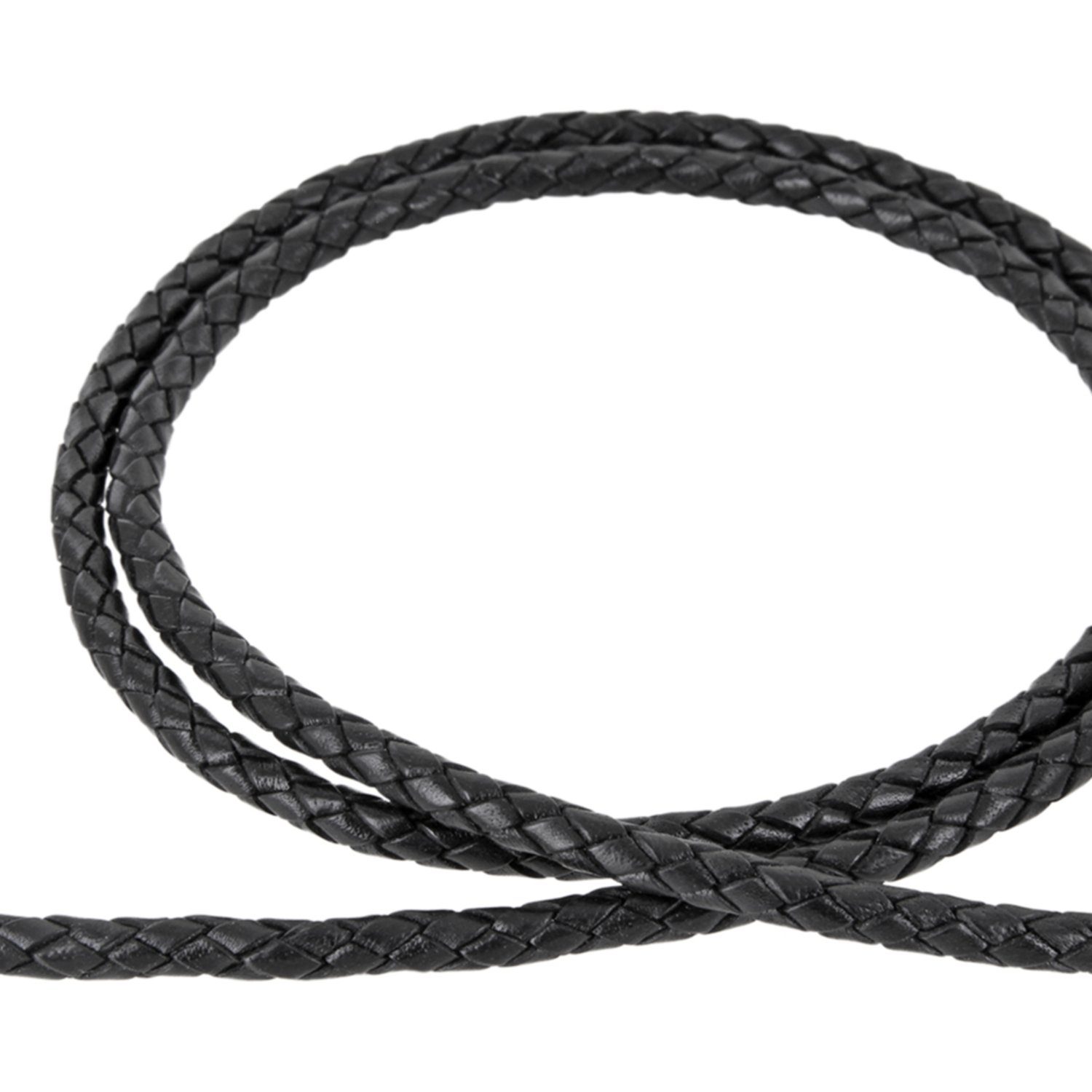 Auroris Bastelnaturmaterial 1m Lederband Lederschnur Lederriemen geflochten Durchmesser 5mm, (Farbe wählbar)