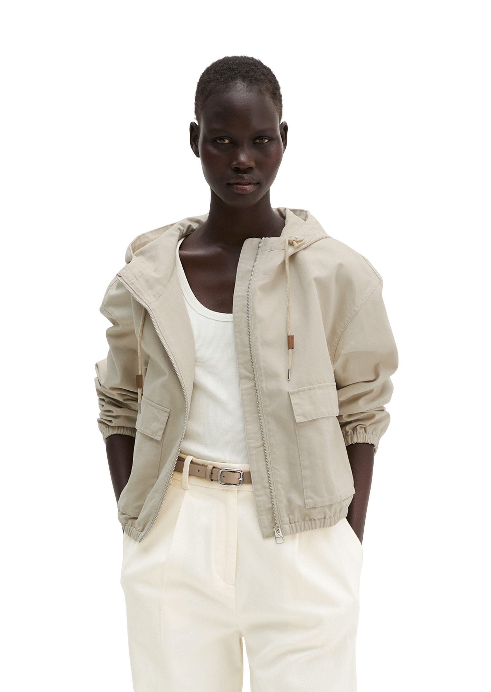 Marc O'Polo Outdoorjacke aus gepeachtem Baumwoll-Canvas