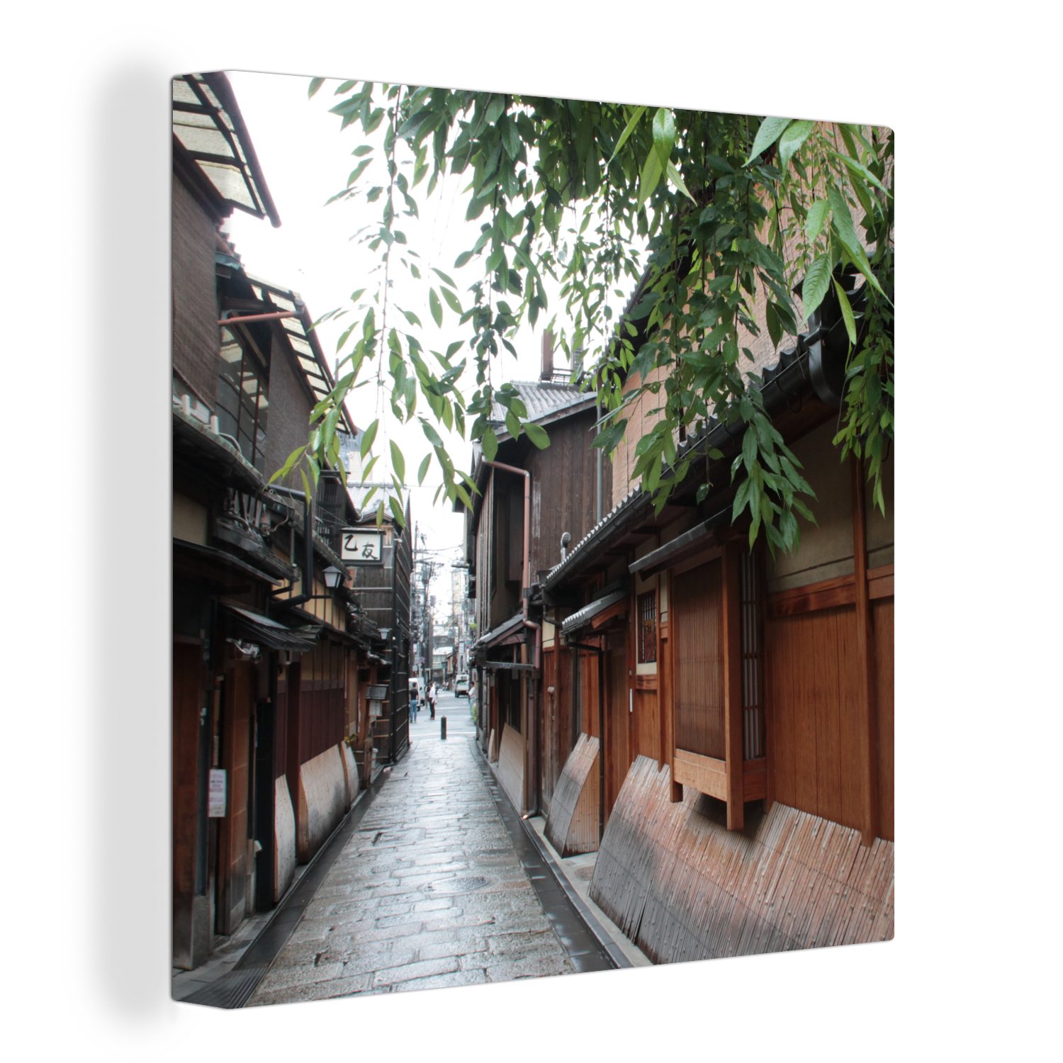 OneMillionCanvasses® Leinwandbild St), Architektur Kyoto Schlafzimmer Wohnzimmer für (1 Bilder Traditionelle Leinwand in in Japan