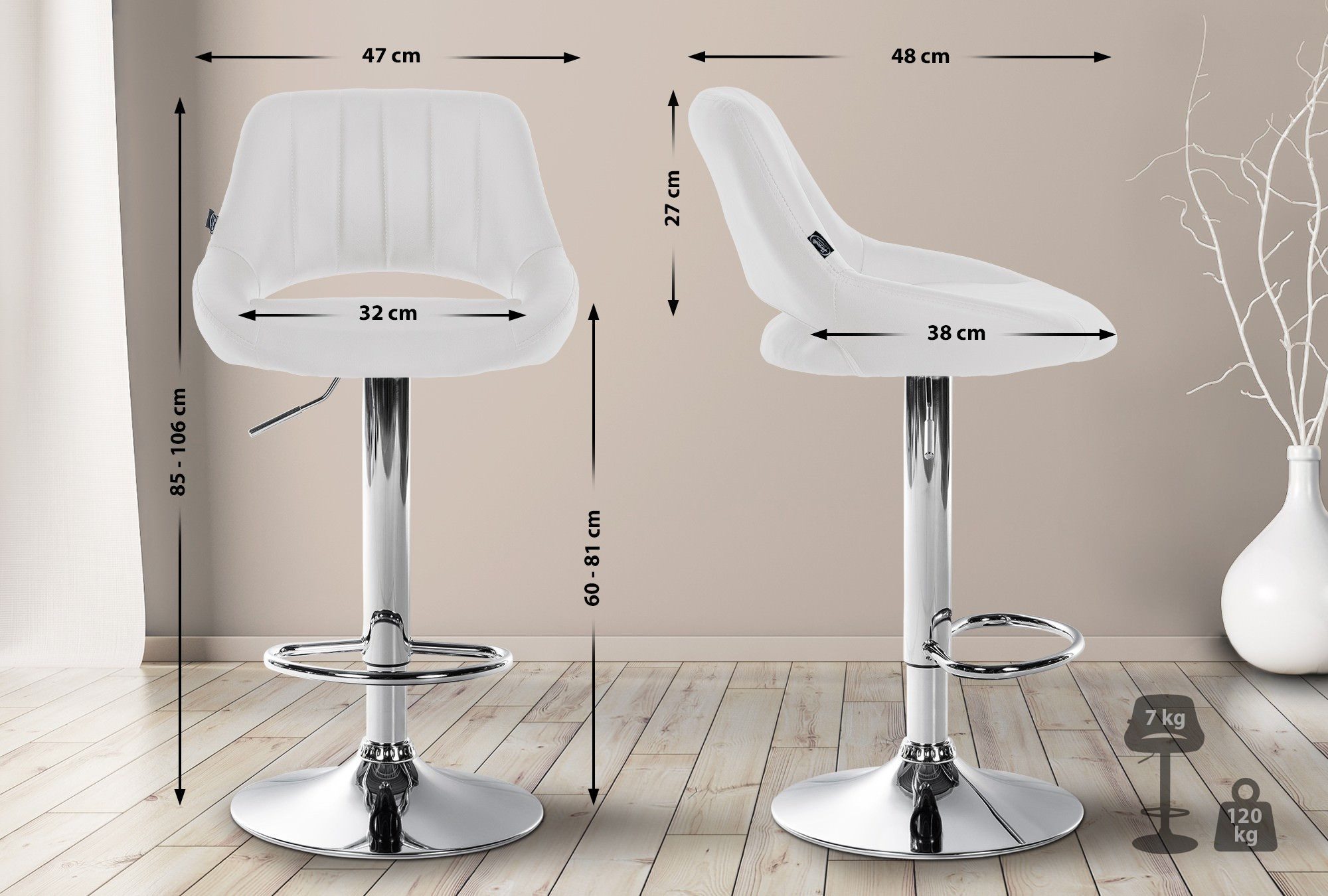 CLP Barhocker Milet Kunstleder (2er Set, günstig online kaufen