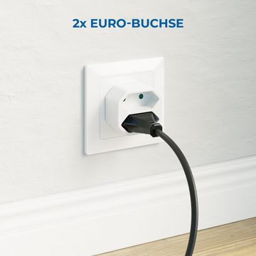 deleyCON deleyCON Mehrfachstecker Indoor 2x Euro-Buchse Innenbereich max. Stromadapter