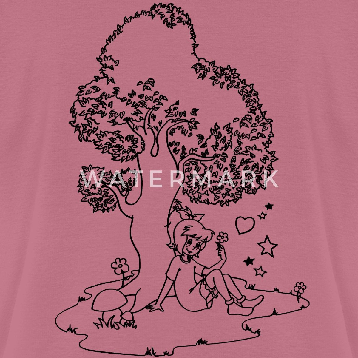 Spreadshirt T-Shirt Bibi Blocksberg Mit Bibi Und Großem Baum Frauen Premium T-Shirt (1-tlg)