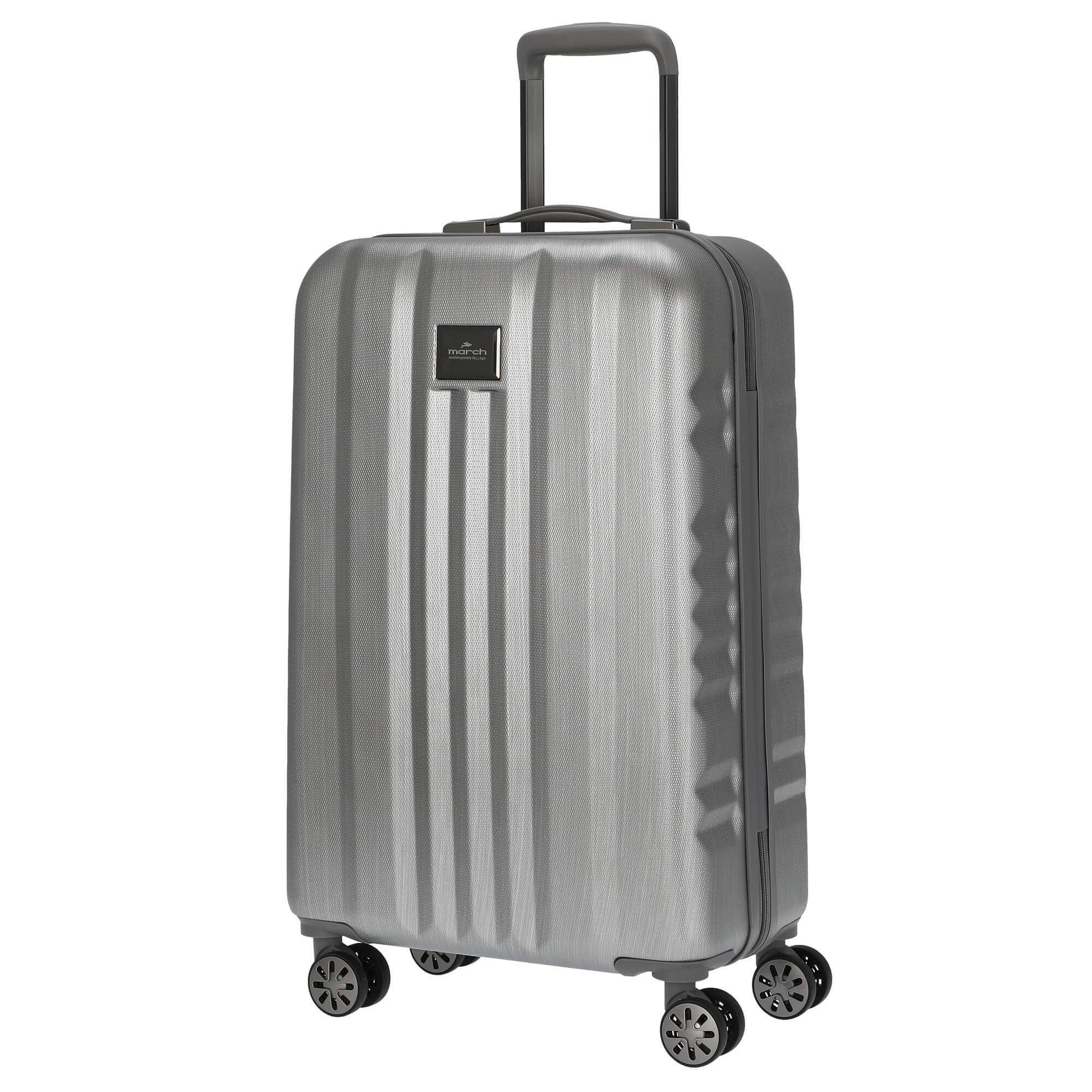 March15 Trading Trolley Fly brushed - silver Rollen 4 brushed M 4-Rollen-Trolley 65 cm