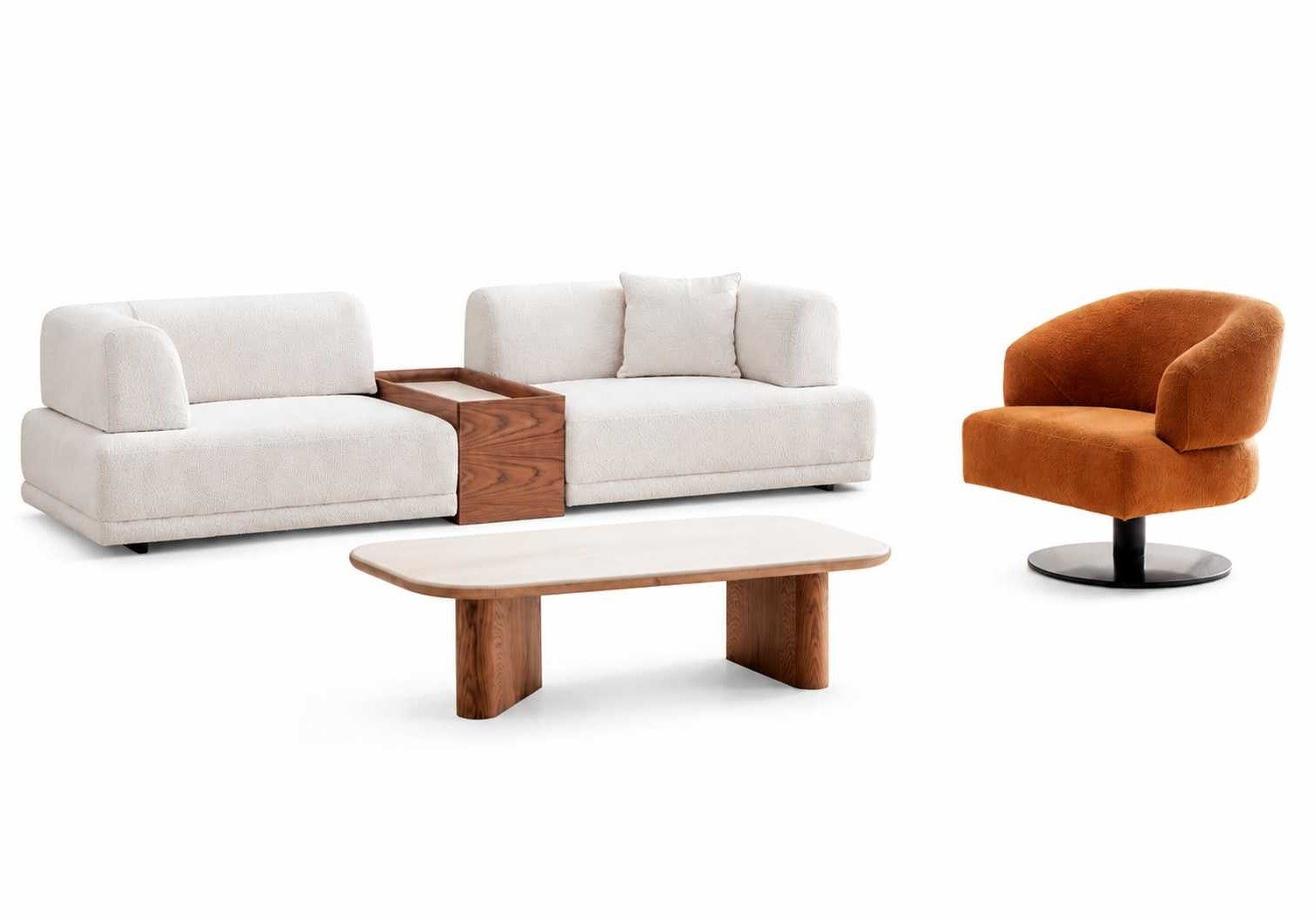 Xlmoebel Polstergarnitur Modernes Wohnzimmer Set: Designer Sofa 2+1 Sitzer mit Couchtisch, (Sofagarnitur, 3-tlg., 2+1 Sitzer mit Couchtisch), Made in Europa