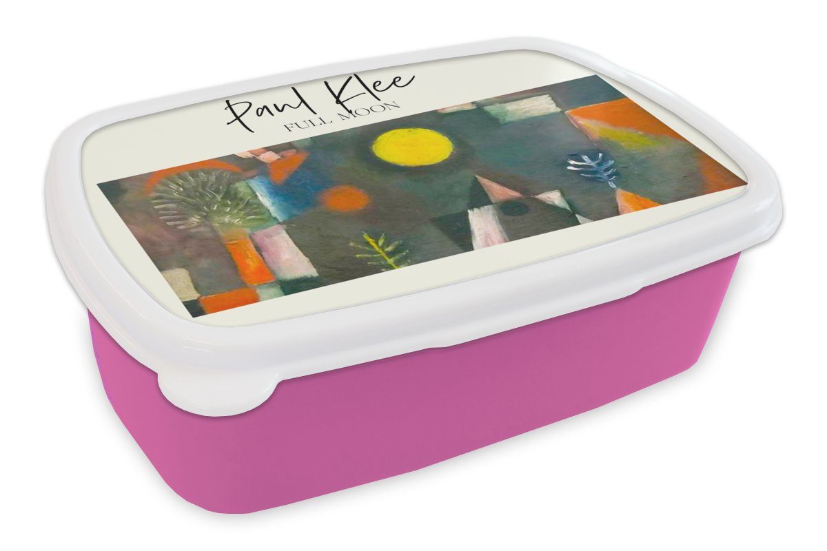 - Lunchbox MuchoWow Kinder, Brotbox Snackbox, Kunststoff, Gemälde Brotdose Vollmond, rosa Kunststoff - (2-tlg), Mädchen, Paul für Erwachsene, Klee