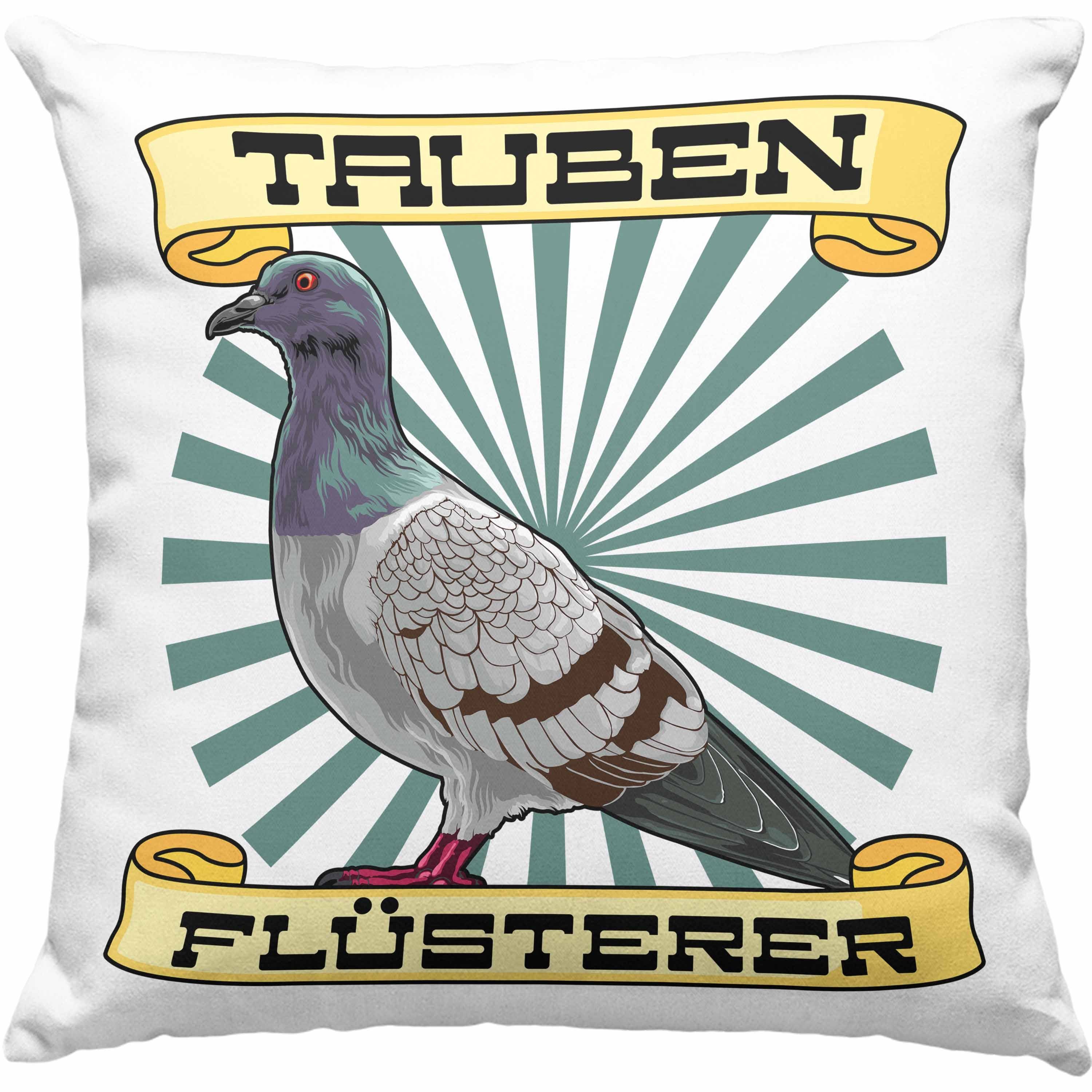 Tauben Taubenzüchter Kissen Geschenk Trendation Füllung 40x40 Trendation - Taubenflüsterer mit Geschenkidee Spruch Lustiger Dekokissen