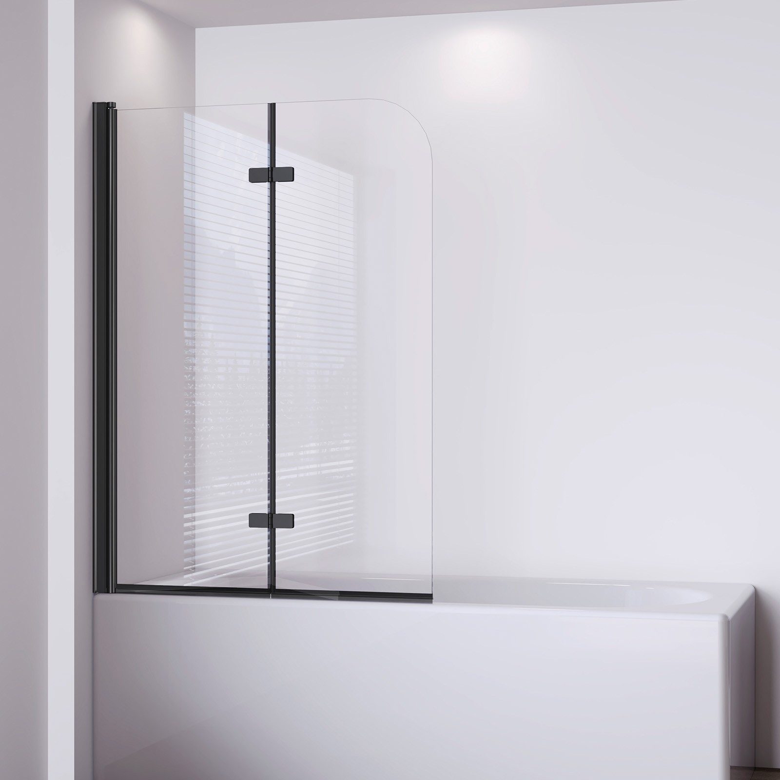 IMPTS Badewannenaufsatz Duschwand für Badewanne Duschabtrennung 2 TLG 3TLG Chrome Schwarz, Sicherheitsglas, (Set, 2 tlg), Duschtrennwand Badewanne Schwarz 2 teilig Klarglas