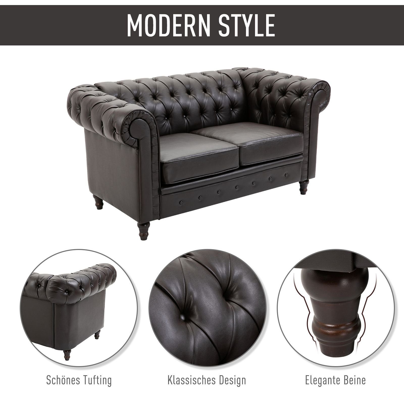 HOMCOM 2-Sitzer -Sofa