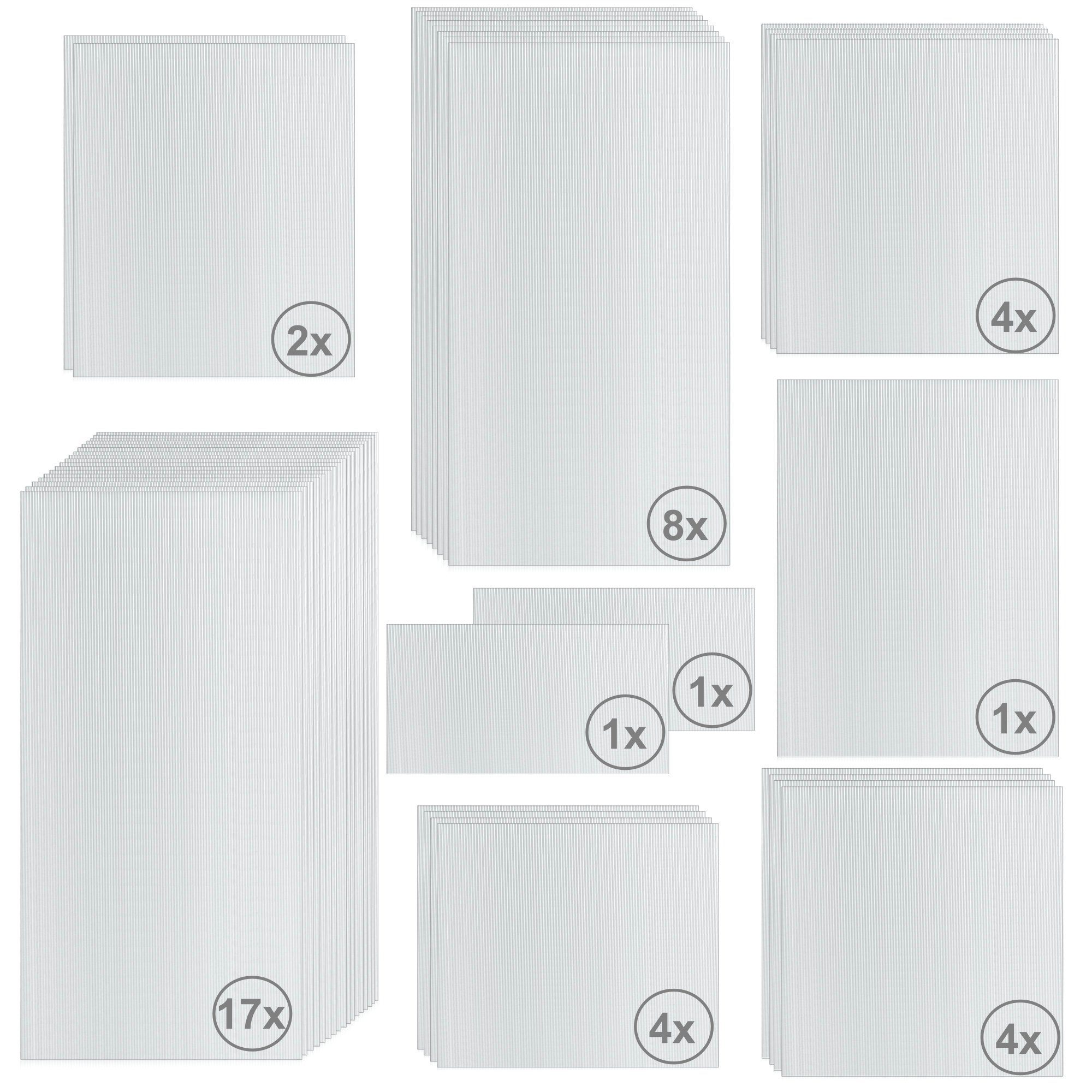 Hohlkammerplatte Hohlkammerstegplatten Set 42-teilig, 6 mm Ersatz Gewächshausplatten