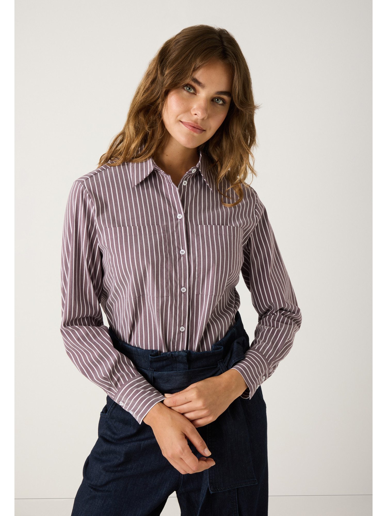 MORE&MORE Langarmbluse lange Hemdbluse, Baumwollmix günstig online kaufen