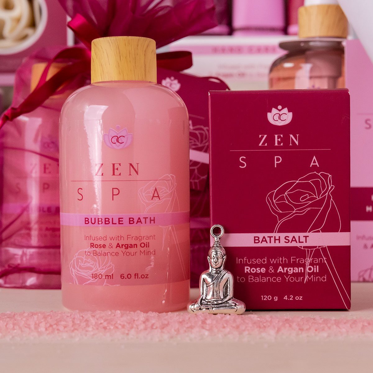 ACCENTRA Hautreinigungs-Set ZEN SPA Wellness-Set 300 ml, 2-tlg., mit Rosen- & Arganöl, 2-teilig im Geschenkbeutel