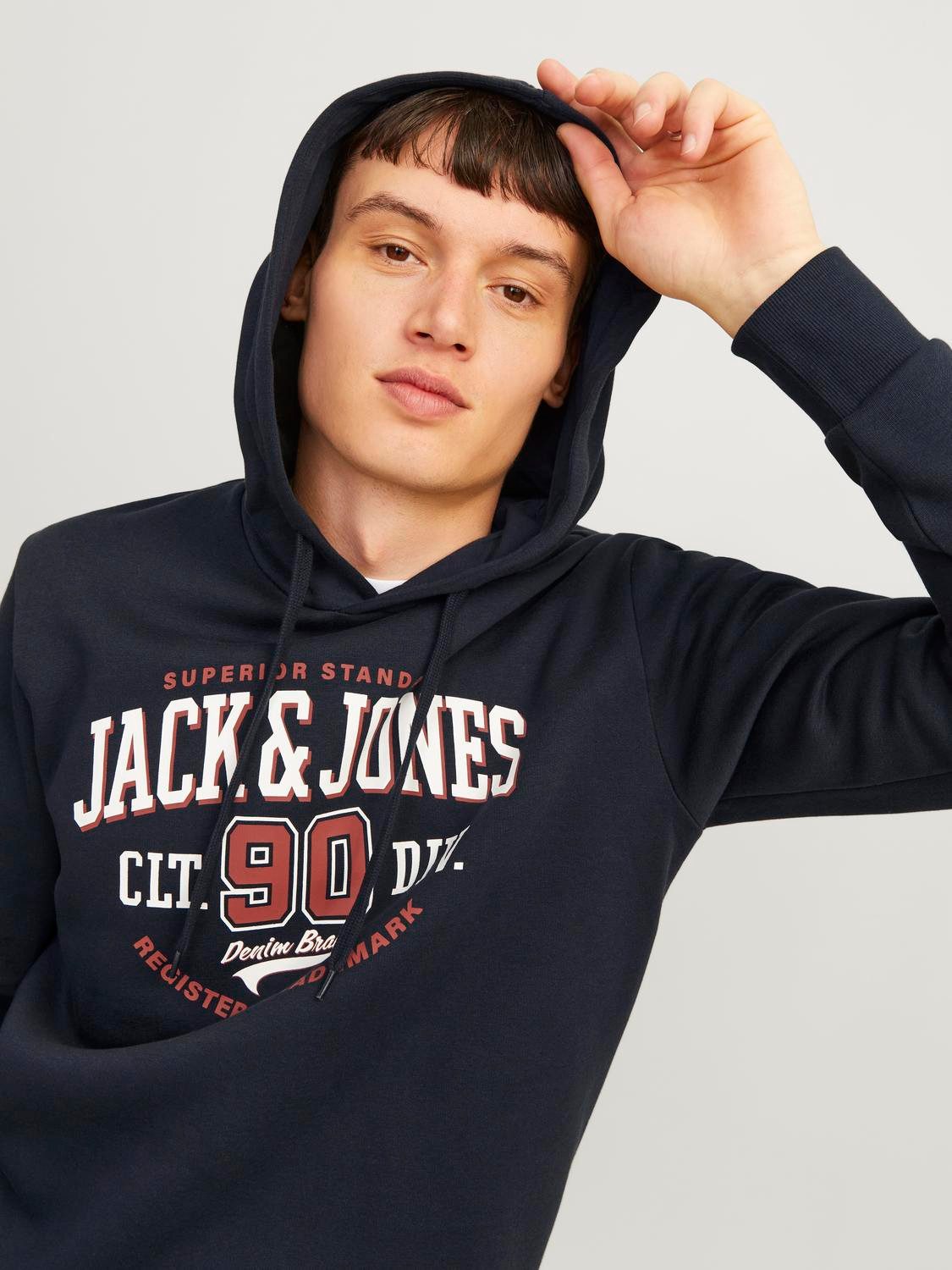 Jack & Jones Kapuzensweatshirt JJELOGO SWEAT HOOD 2 COL 24/25 NOOS mit Logo günstig online kaufen