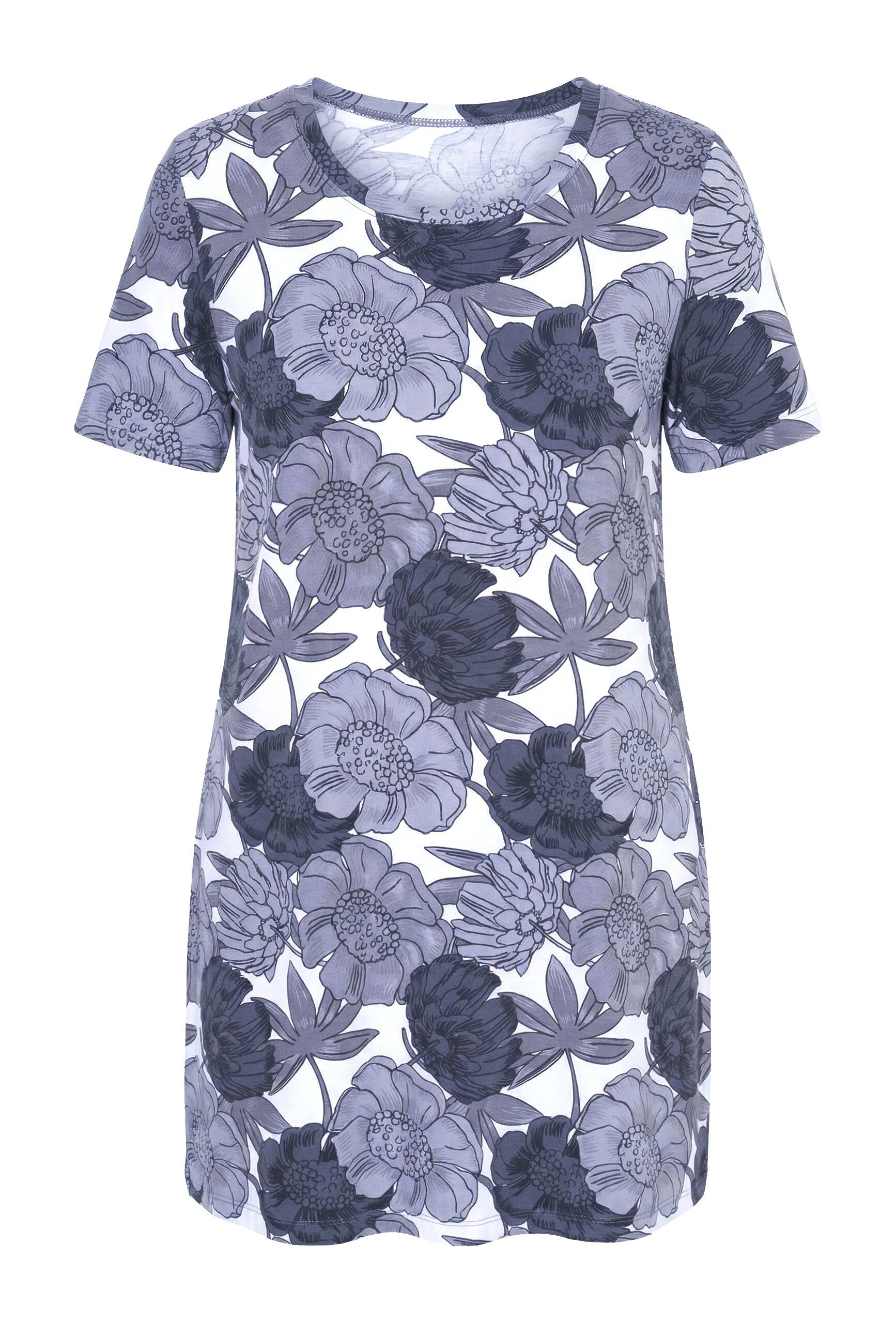MIAMODA T-Shirt T-Shirt A-Linie Blumenmuster Halbarm günstig online kaufen