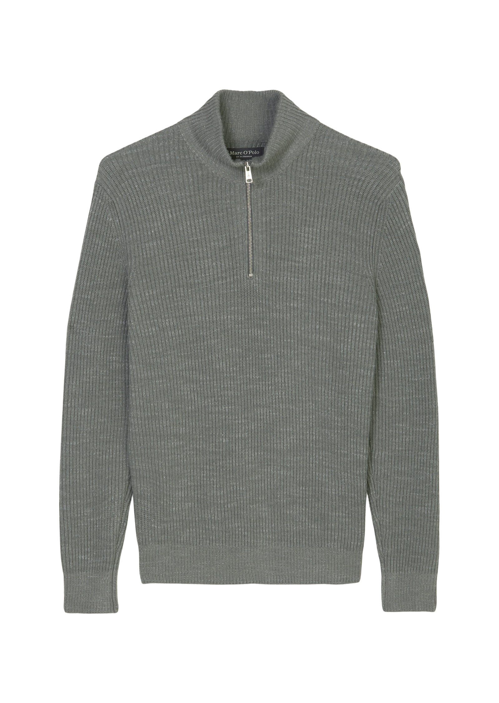 aus Wollpullover grau O'Polo Baumwolle-Schurwolle-Mix Marc