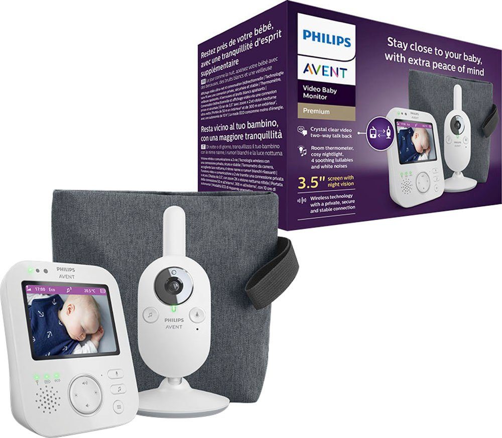 Philips AVENT Babyphone Premium SCD892/26 Video, mit Farbbildschirm,  Reichweite von 300 Metern und Gegensprechfunktion