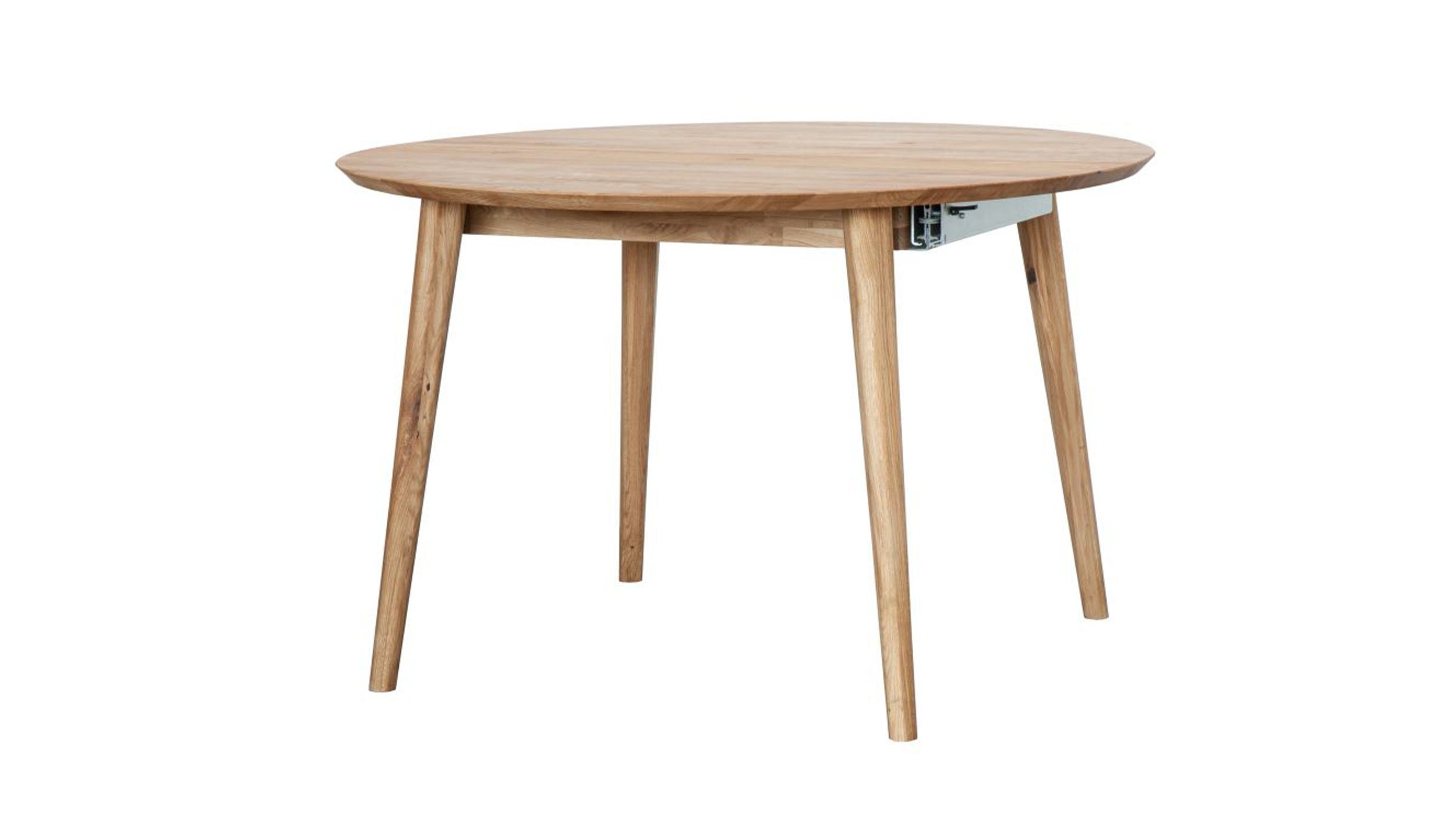 Massivart® Esstisch MATTI 120 cm x 120 / rund / ausziehbar /Wildeiche geölt günstig online kaufen