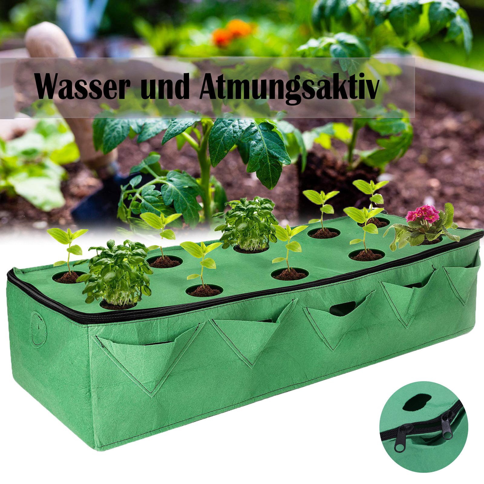 Jibenhome Blumenkasten Pflanzsack aus Vliesstoff Pflanzkasten 95x37