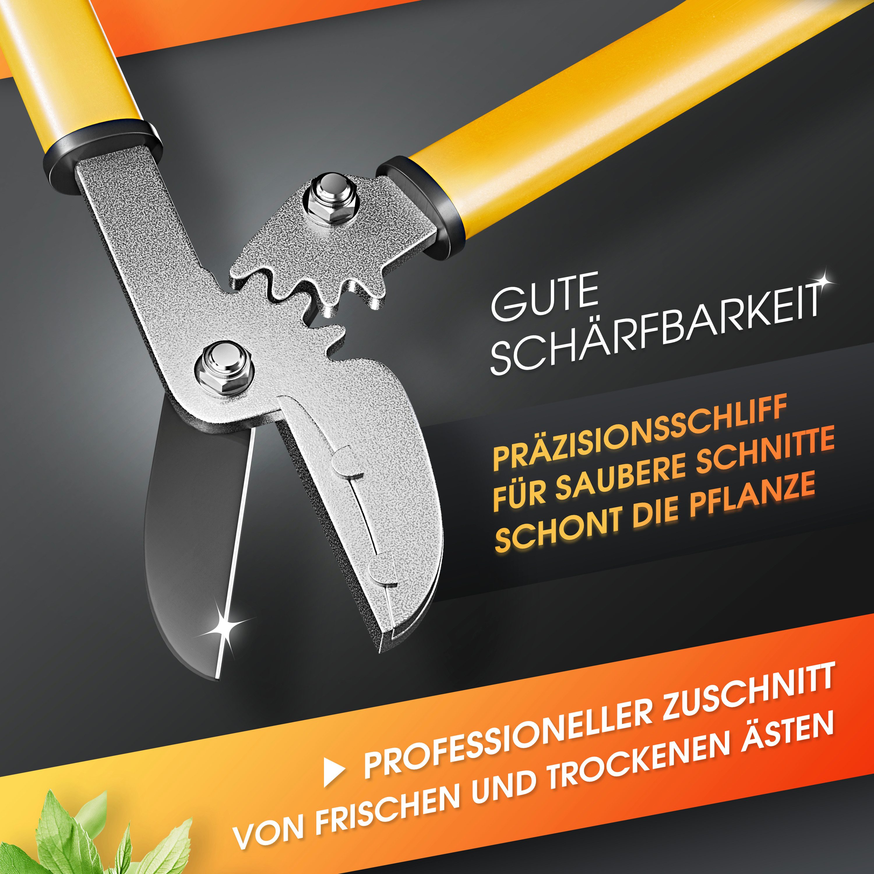 GRÜNTEK Astschere Astschere GRIZZLY 470mm Amboss mit Gear-Drive Schneidsystem, bis zu 2,2 x höhere Schneidleistung durch Gear Drive System – Bild 4 von 5