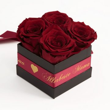 Kunstpflanze Allerbeste Mama Infinity Rosenbox mit duftenden Blumen lange haltbar Rose, ROSEMARIE SCHULZ Heidelberg, Höhe 8,5 cm, Geschenkidee Muttertag