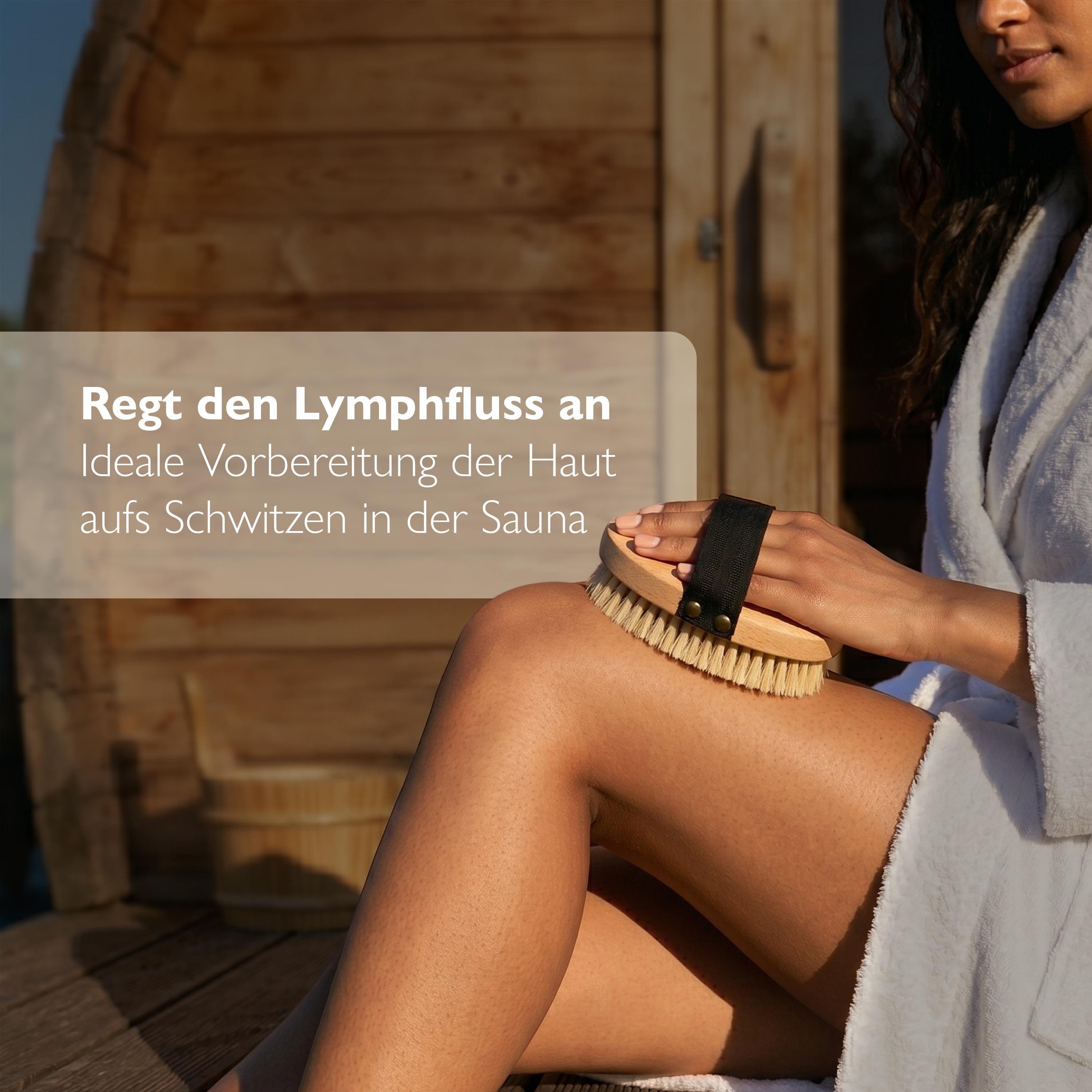 Liebenstein Körperbürste, 1-tlg., mit Naturborsten für Massage, Peeling & Lymphfluss – Made in Germany