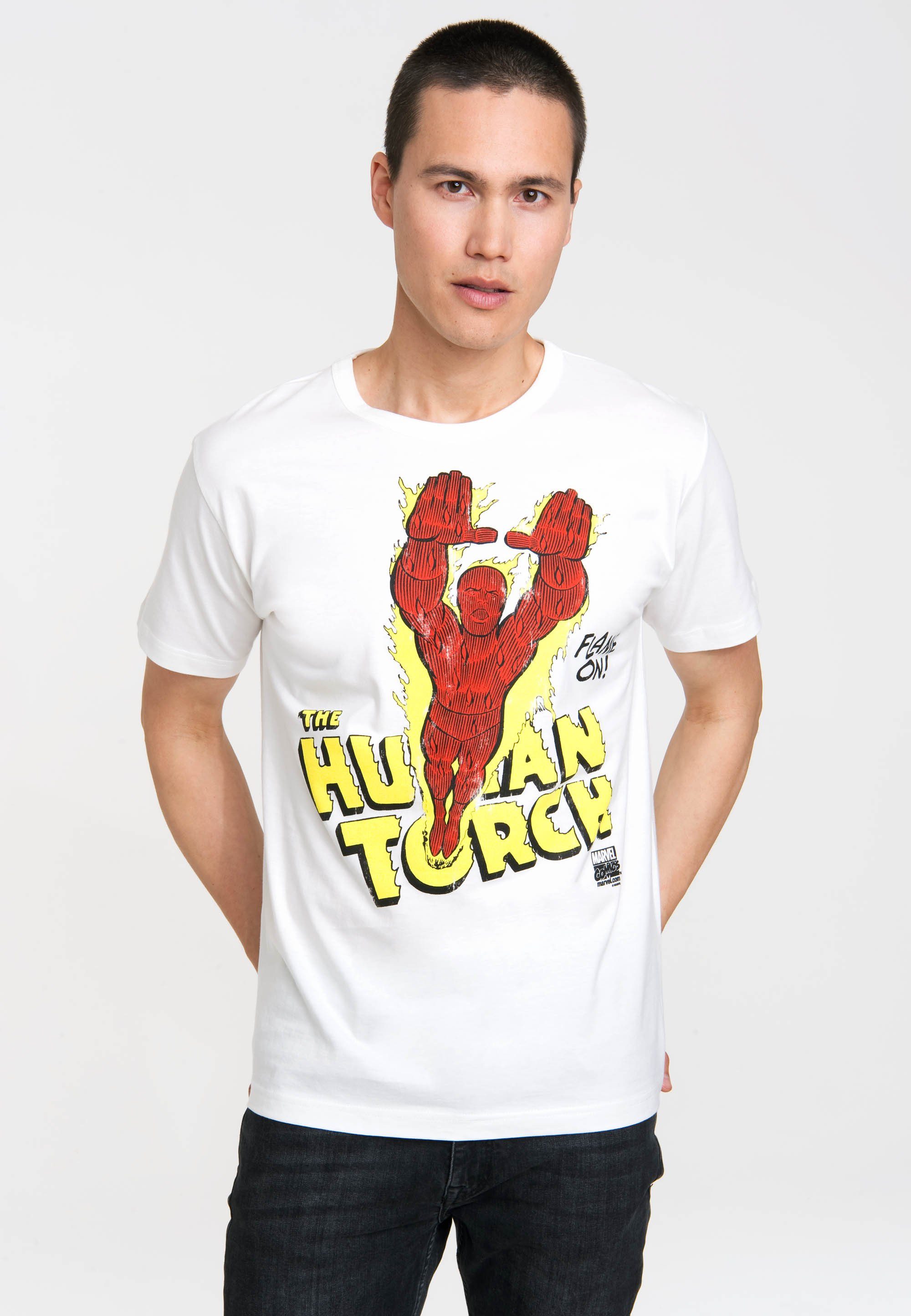 LOGOSHIRT T-Shirt Human Torch - Marvel mit coolem Print