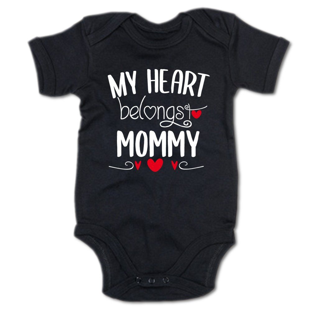 G-graphics Kurzarmbody My Heart belongs to Mommy Baby Body mit Spruch / Motiv / Aufdruck • zum Muttertag