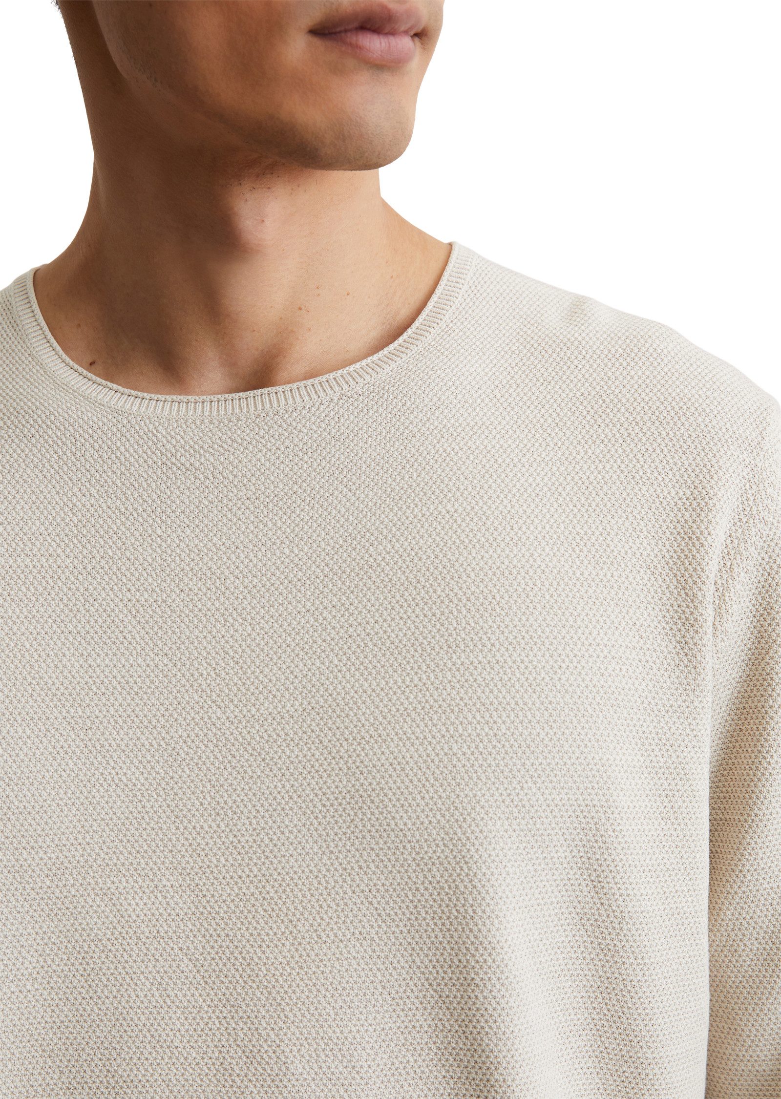 Marc O'Polo Rundhalspullover regular fit, mit feiner Piqué-Struktur günstig online kaufen