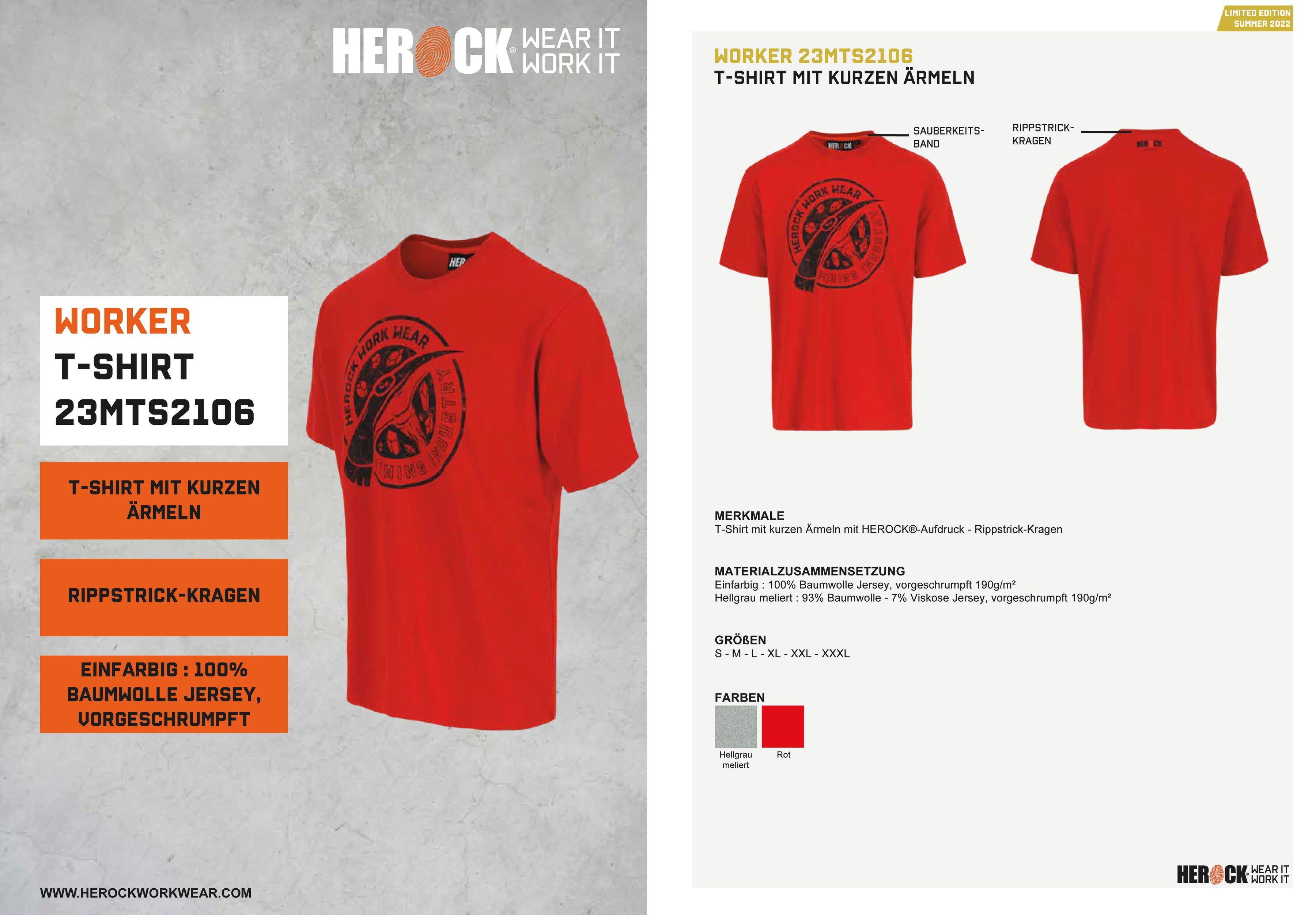 erhältlich verschiedene in Farben Herock Limited rot Edition, Worker T-Shirt