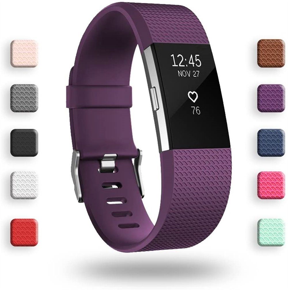 ELEKIN Smartwatch-Armband Ersatzbänder, kompatibel mit Fitbit Charge 2, Classic & Special Lila