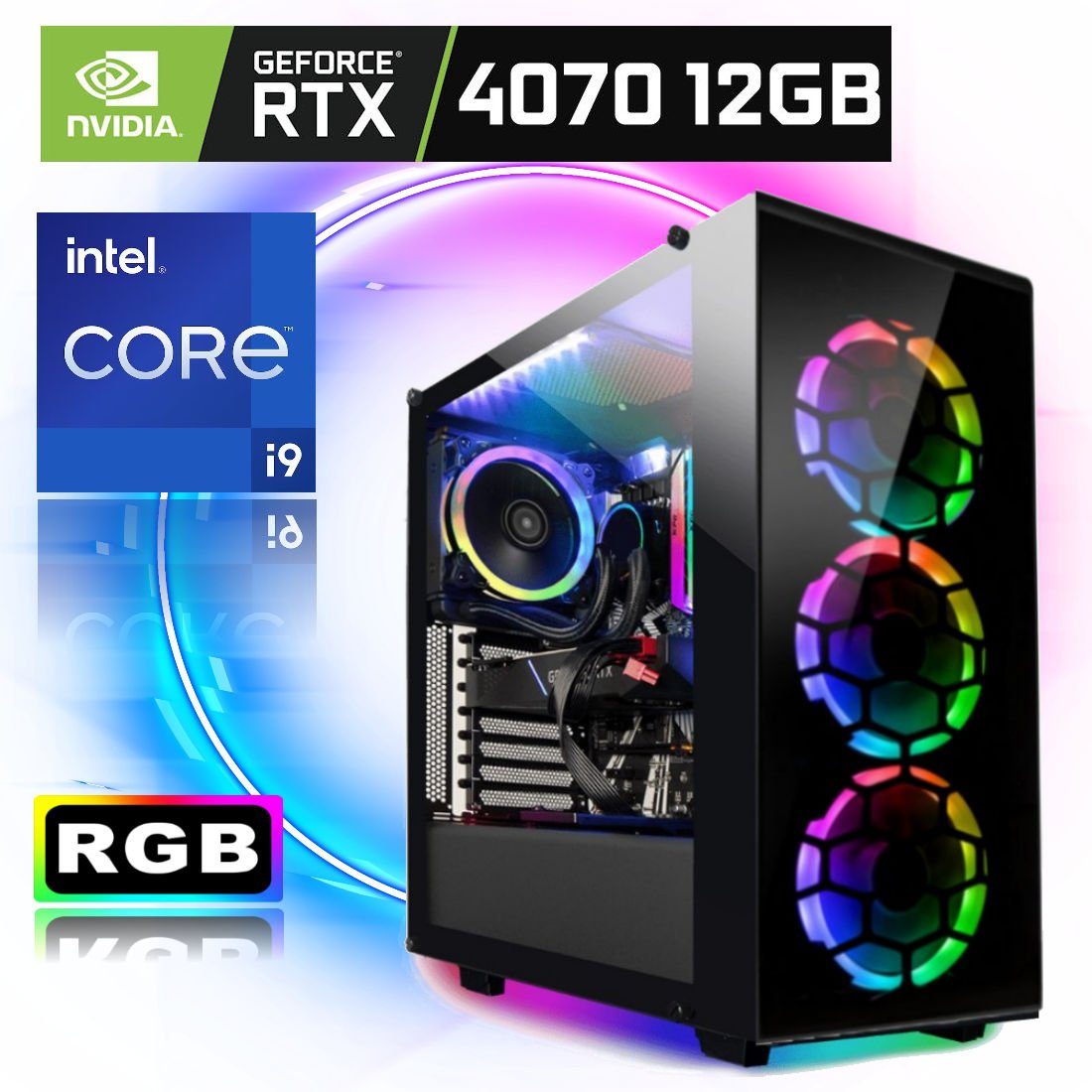 Gaming-PC 11900K, [OBS GeForce 4070 Gamer, Core RTX RAM, 12GB, 4070 Nvidia 32 Gaming, Meinpc i9 RGB, Pro) 11 (Intel i9 GB SSD, GB Windows Evil RGB, RTX HF] 1000