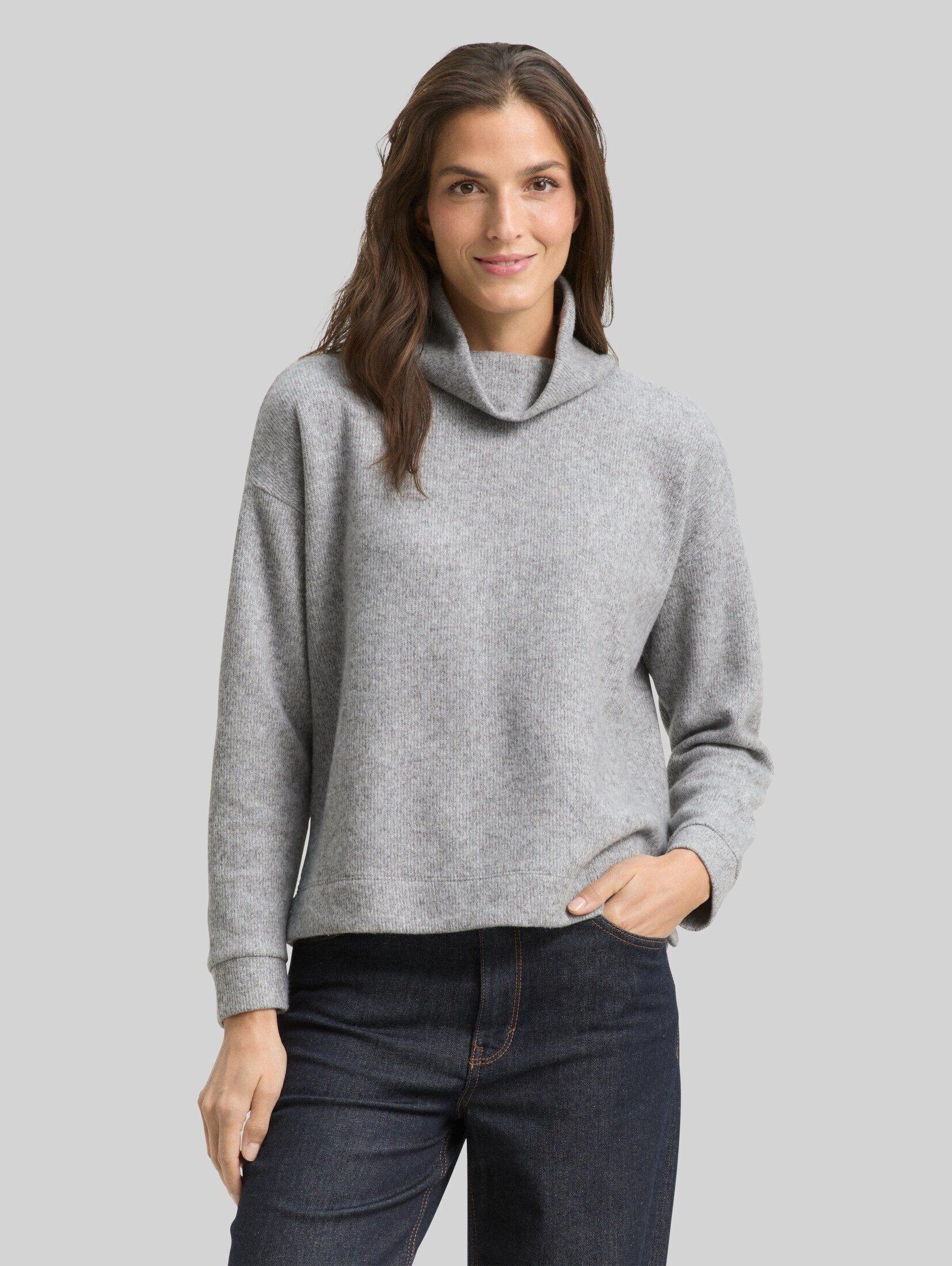 TOM TAILOR Sweatshirt Strick & Sweatshirts Loose Fit Sweatshirt mit Rollkragen