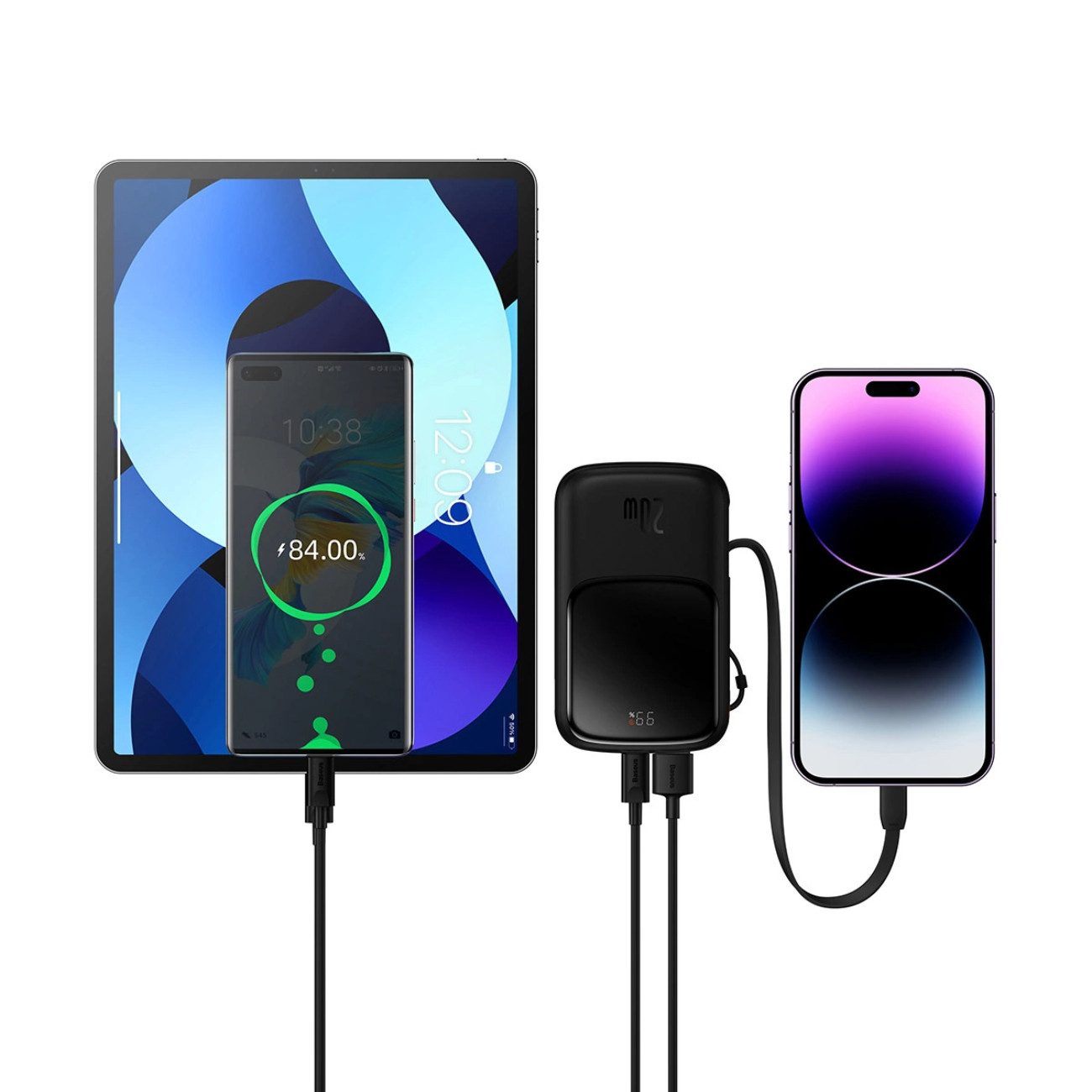 Baseus Qpow Pro Overseas Edition Powerbank 10000 mAh (5, 9, 12 V), Kompakte Powerbank mit 20 W Schnellladung und LED-Anzeige