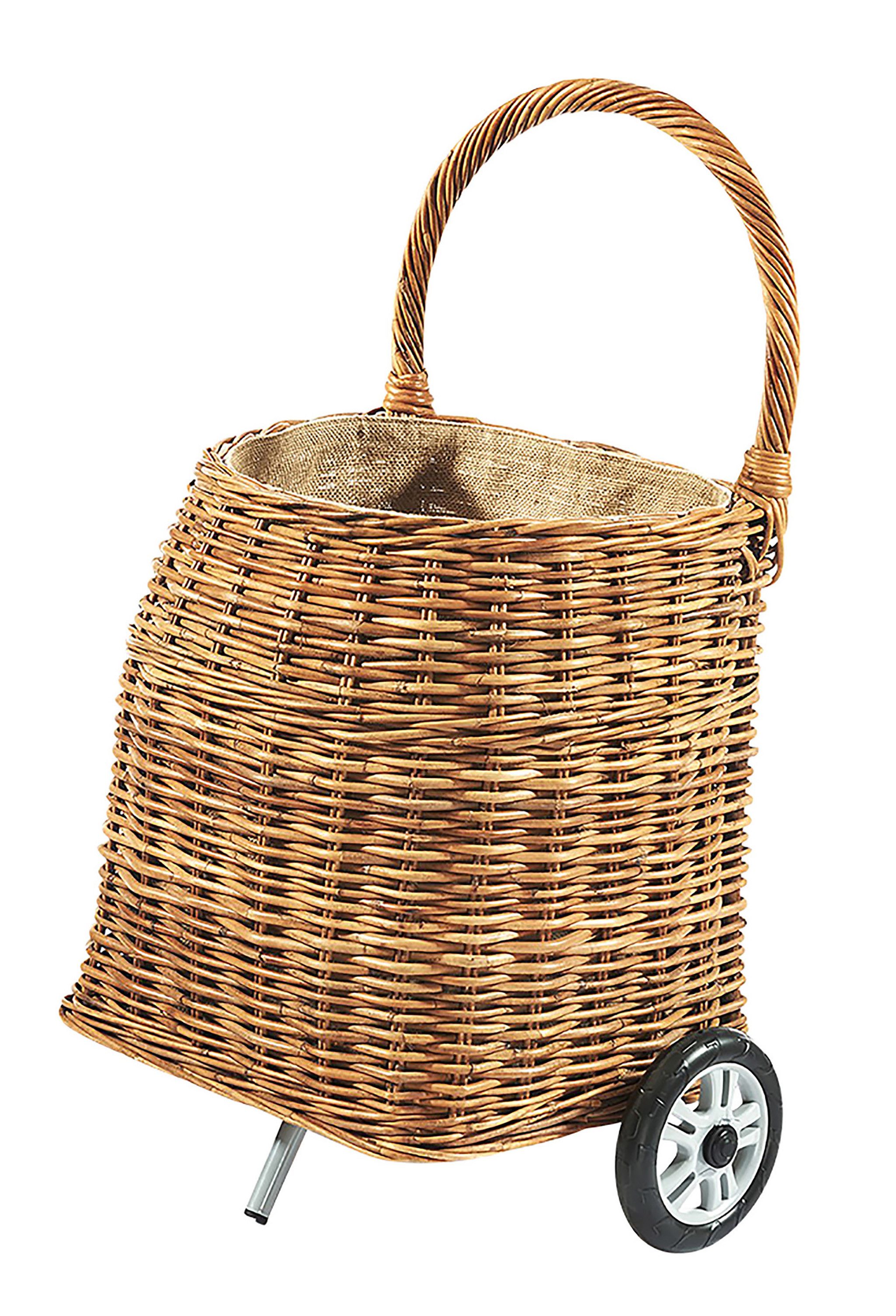 Kobolo Kaminholzkorb Kaminholzwagen Wagen mit Rollen - Rattan lacak günstig online kaufen