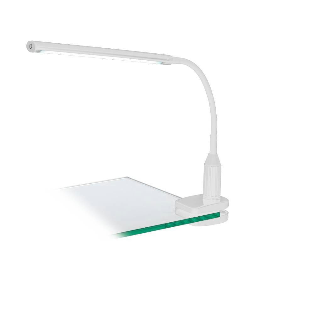 EGLO Klemmleuchte LAROA Tischlampe, Touchsensor, 4-step dimming, Klemmlampe, Dimmer, Dimmfunktion, Ein-/Ausschalter, mehrere Helligkeitsstufen, LED fest integriert, Neutralweiß, Leselampe, Schreibtischlampe, Büro, Arbeitszimmer, 45x6,5x27,5cm